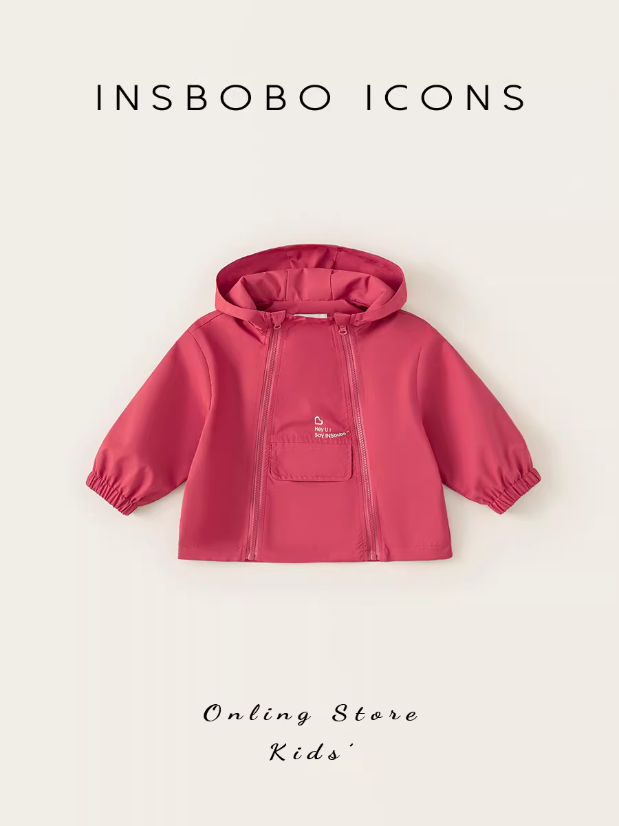 Áo khoác gió INSbobo cho bé gái, kiểu mới thu đông 2025, áo ba lớp cho bé gái