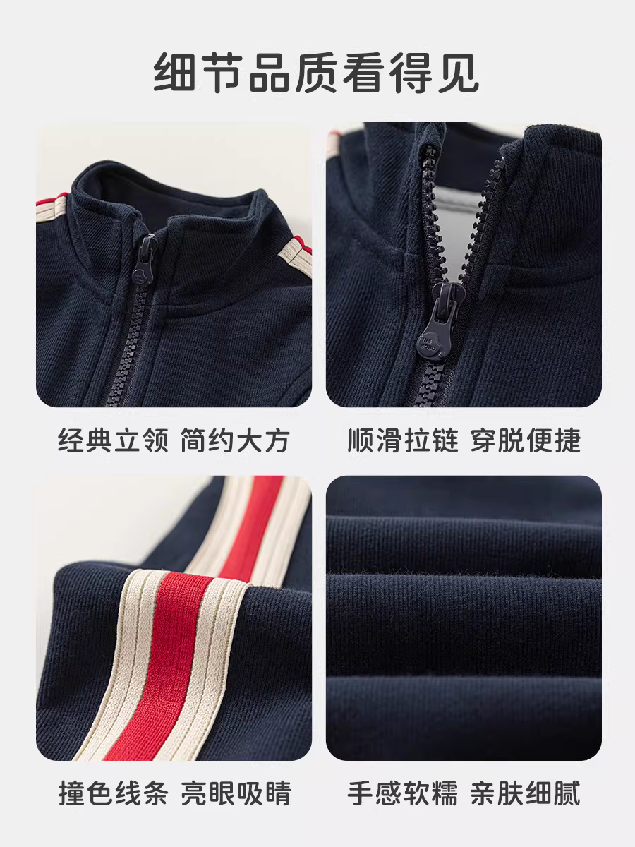 Bộ đồ thể thao bé gái INSbobo thu đông 2025, bộ đồ trẻ em xuân thu, quần áo trẻ em thời trang