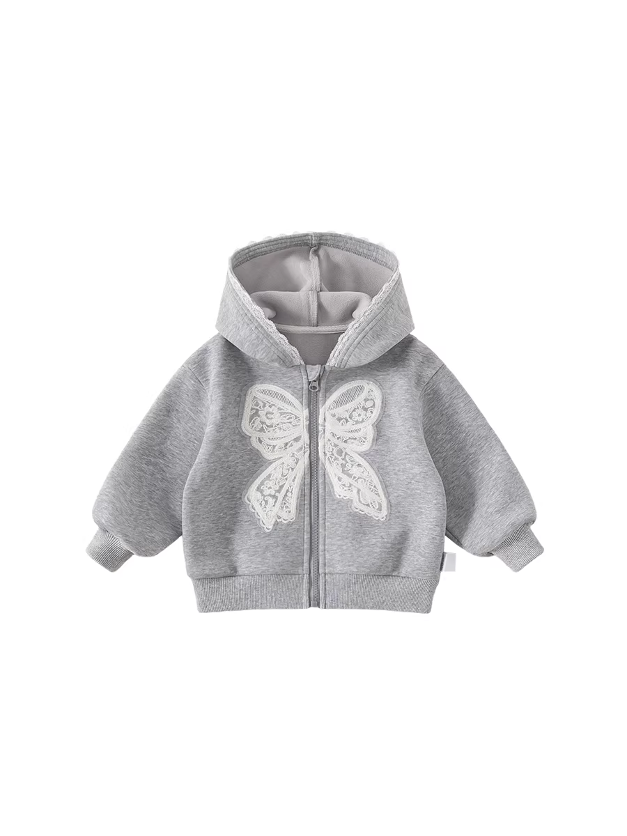 Áo khoác mùa đông INSbobo cho bé gái mới năm 2025, áo nỉ dày giữ ấm, kiểu liền thân thời trang