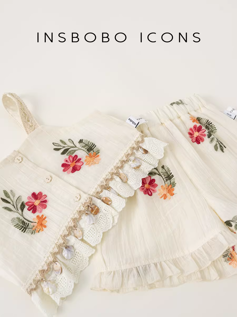 Quần áo mùa hè cho bé gái, bộ đồ mùa hè cho bé gái, quần áo trẻ em, dây đeo phong cách mùa hè, bộ đồ hai mảnh bằng vải lưới, quần áo trẻ em cho bé gái