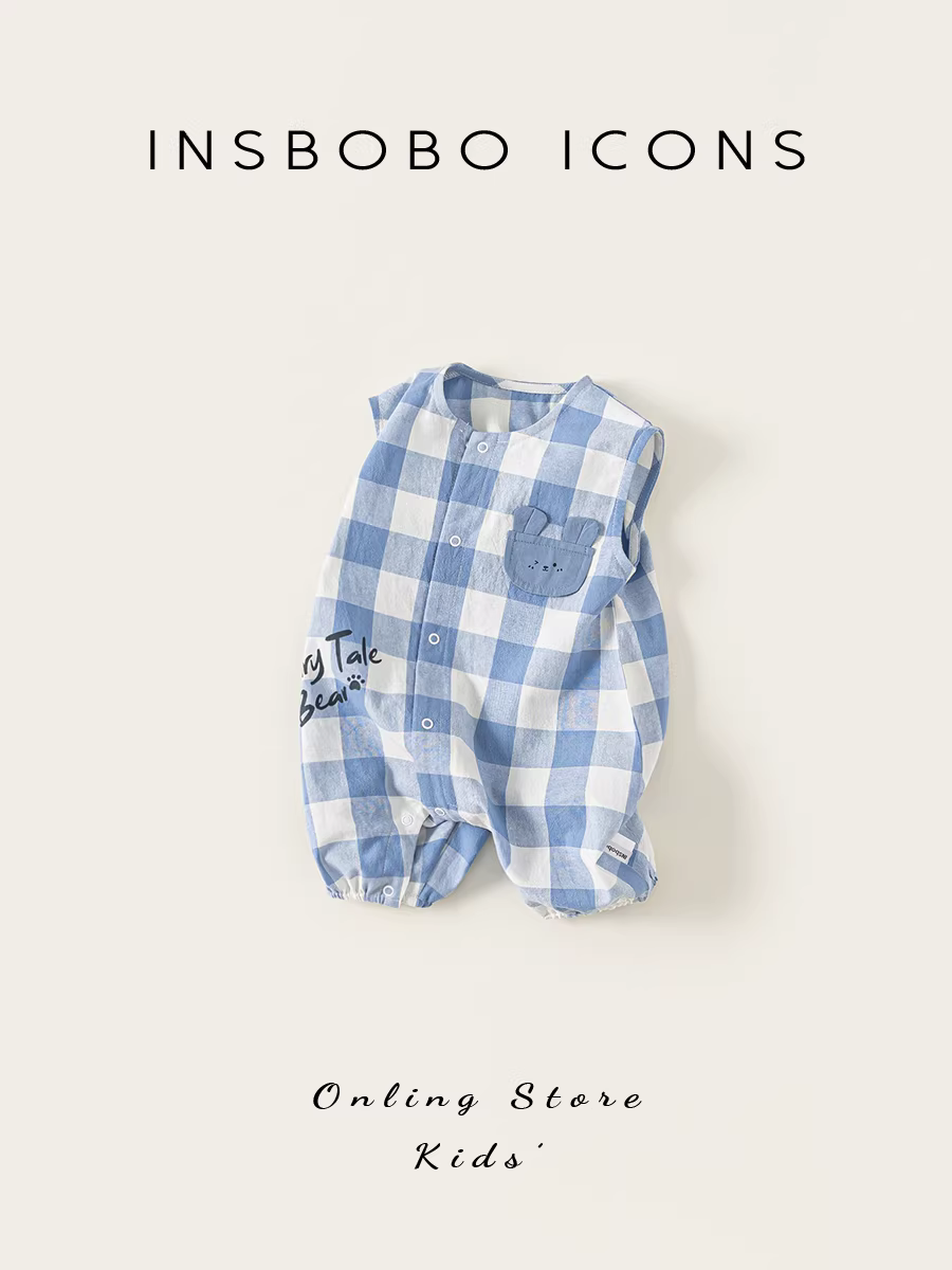 Quần áo trẻ em INSbobo mùa hè 2025 kiểu mới bộ liền thân bé trai quần áo bò cho bé sơ sinh quần áo mùa hè dễ thương và mỏng nhẹ