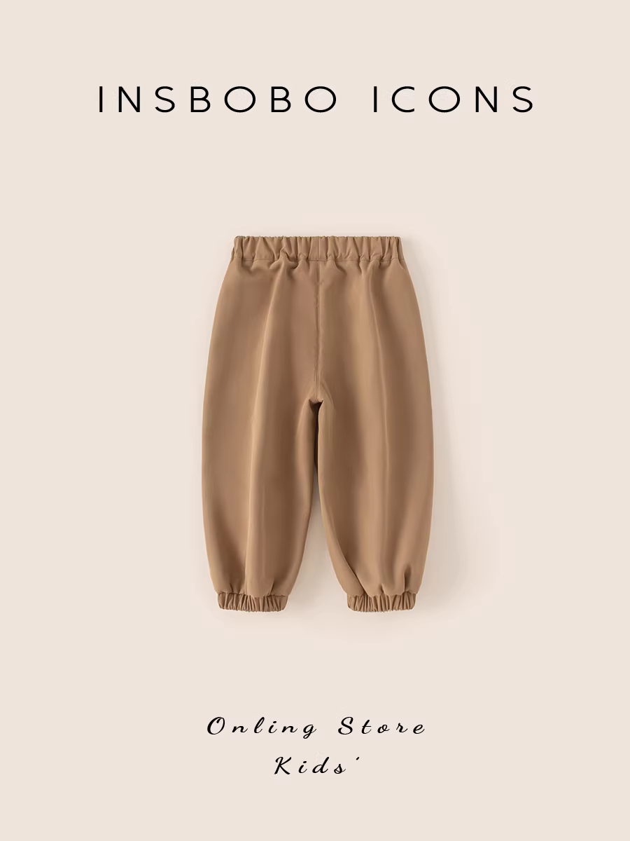 Quần jogger bé trai INSbobo mùa đông 2025, lót lông giữ ấm, kiểu dáng thời trang mới mùa thu đông
