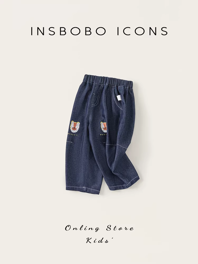 Quần bé trai INSbobo hè 2025 kiểu mới quần jean bé trai quần trẻ em mặc hè đa năng