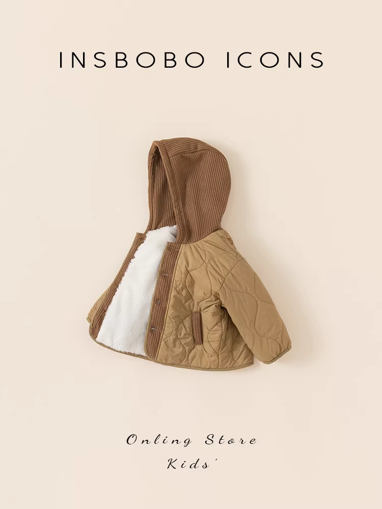 Quần áo cotton trẻ em thu đông 2025 kiểu mới áo khoác phao bé gái áo khoác cotton bé trai áo khoác cotton mùa đông cho bé có lớp lót lông cừu dày