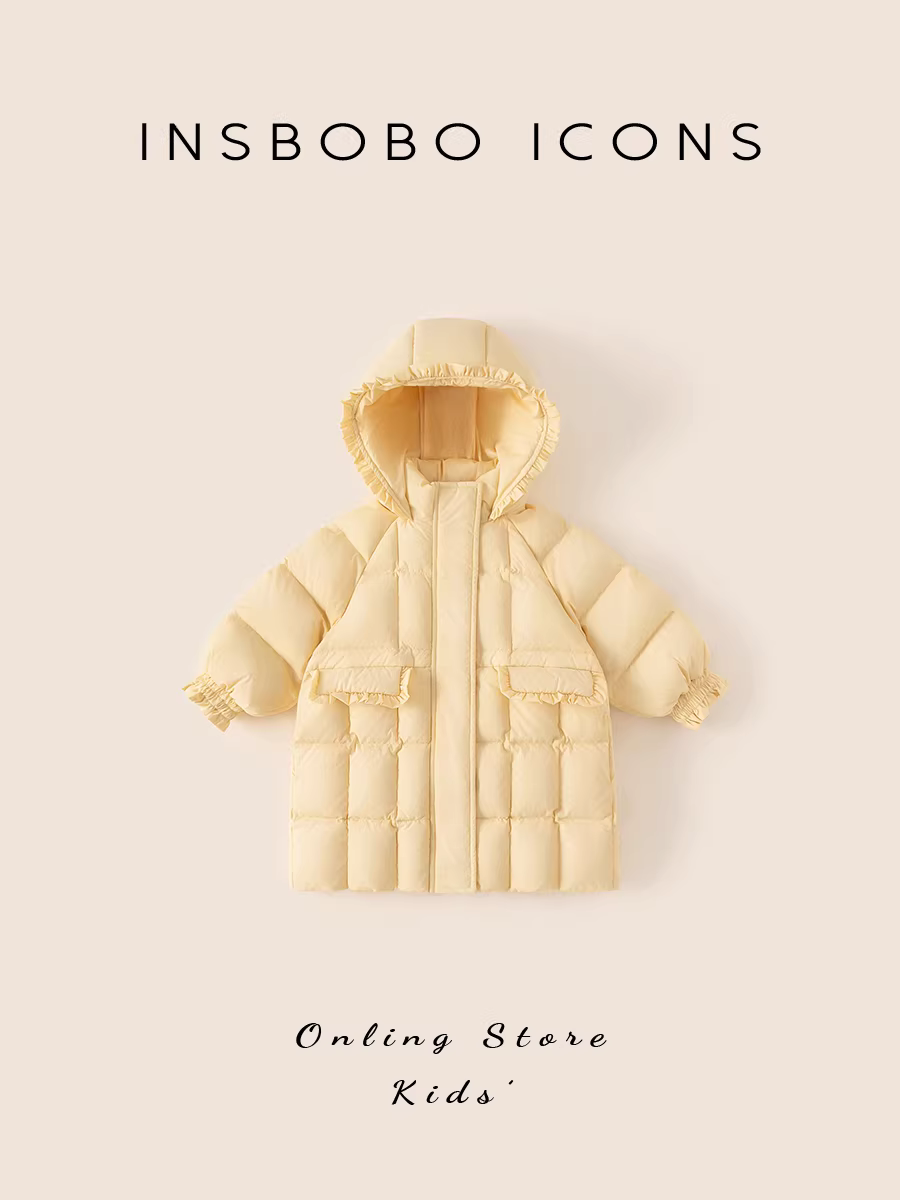 Áo khoác trẻ em mùa đông Áo khoác lông vũ dành cho bé gái Áo khoác lông vũ dài vừa phải cho bé Áo khoác lông vịt trắng mới Áo khoác lông vũ ba lớp chống thấm