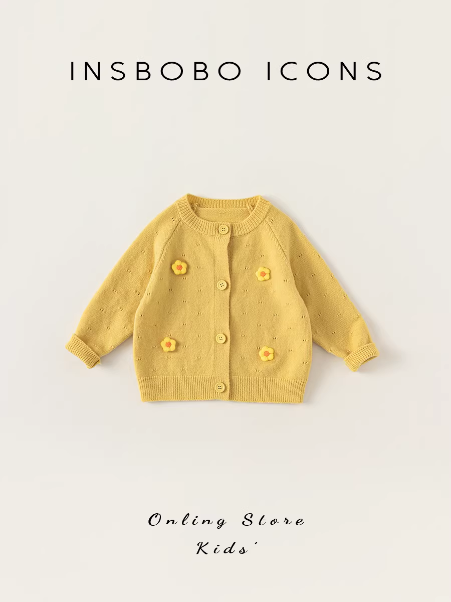 Áo len dệt kim INSbobo cho bé gái, kiểu mới thu đông 2025, áo khoác len trẻ em, thời trang và sành điệu