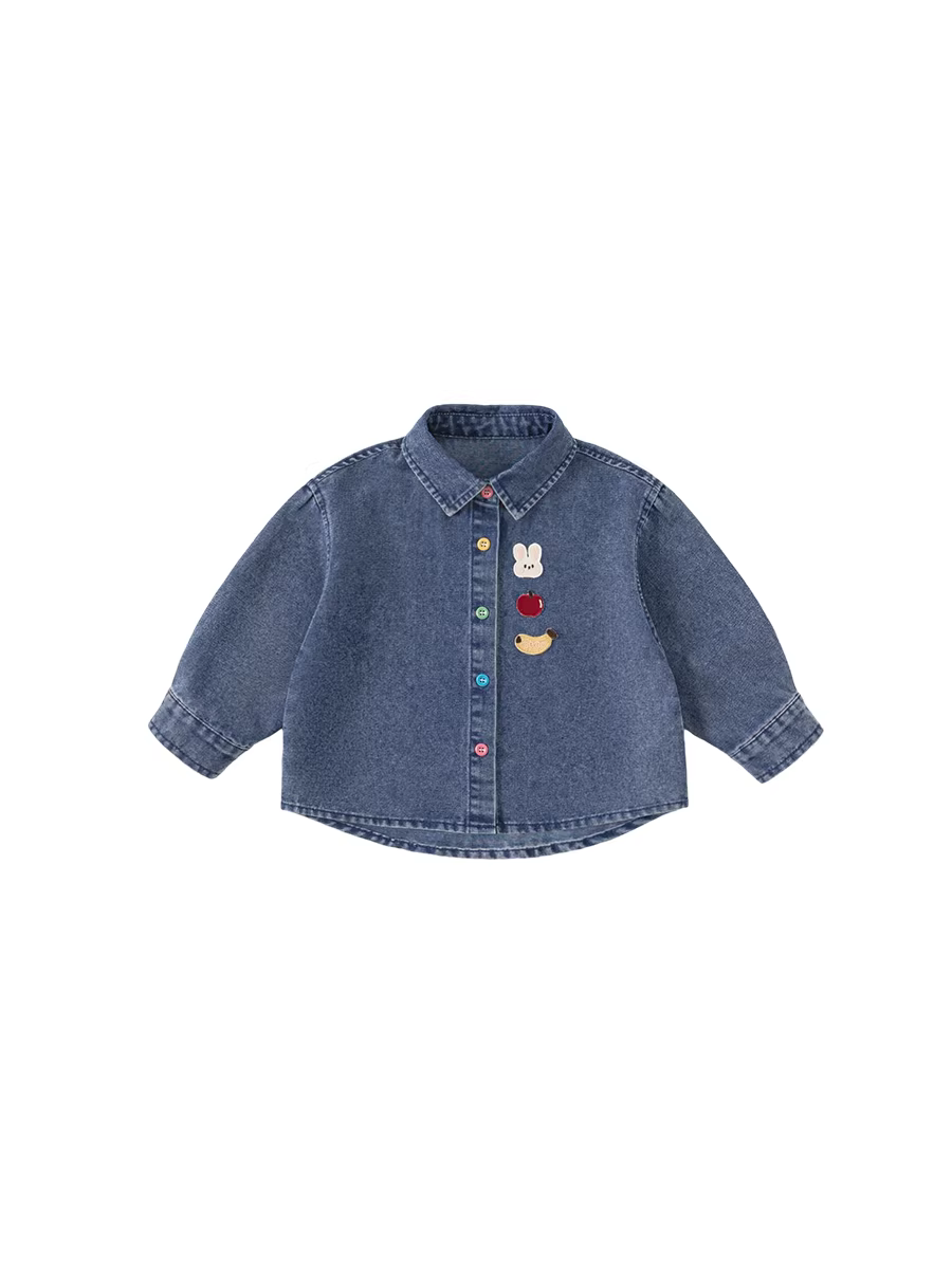 Áo khoác denim INSbobo cho bé gái, kiểu mới thu 2025, thời trang, áo bé gái, quần áo mùa thu, quần áo trẻ em