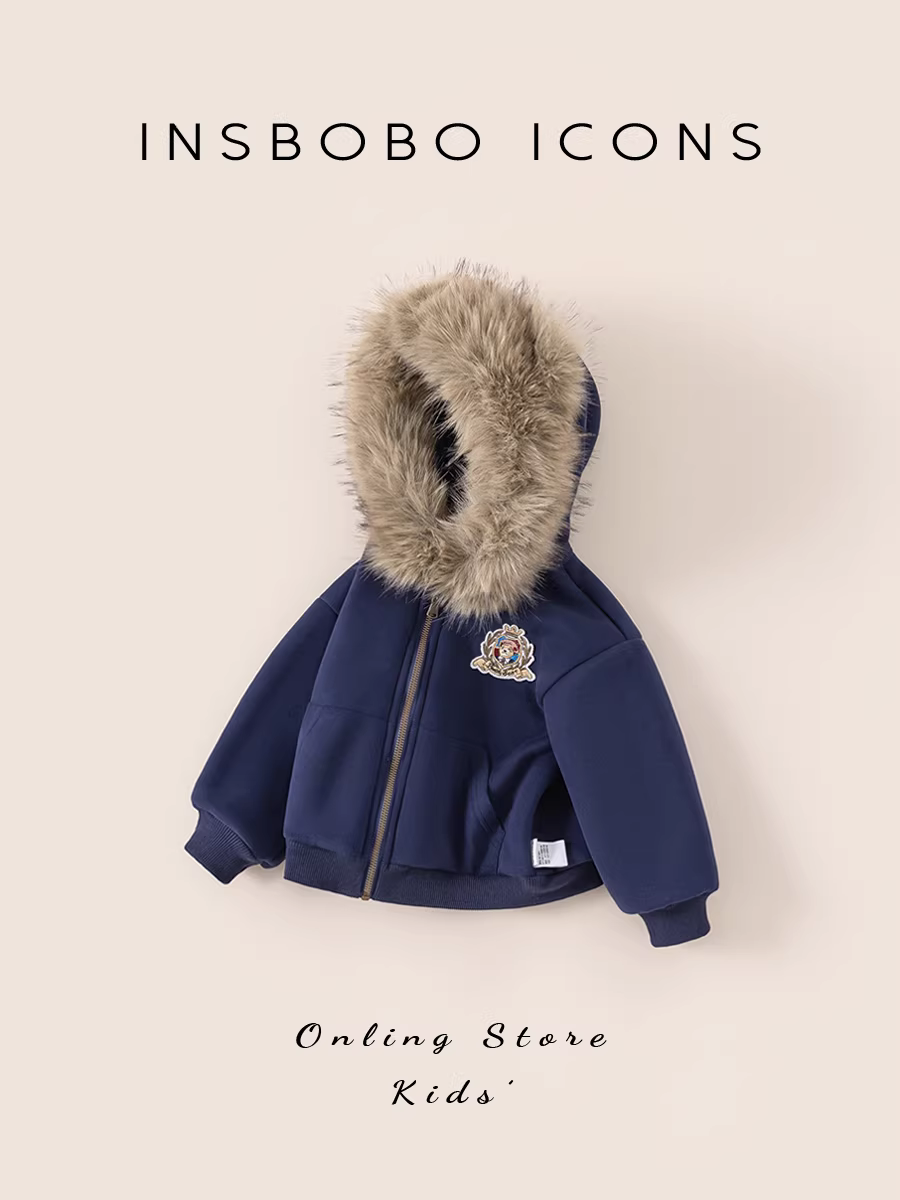 [Loạt sản phẩm Gấu bông] Áo khoác bé gái INSbobo Mùa đông mới 2025 Quần áo mùa đông dày dặn cho bé trai hợp thời trang