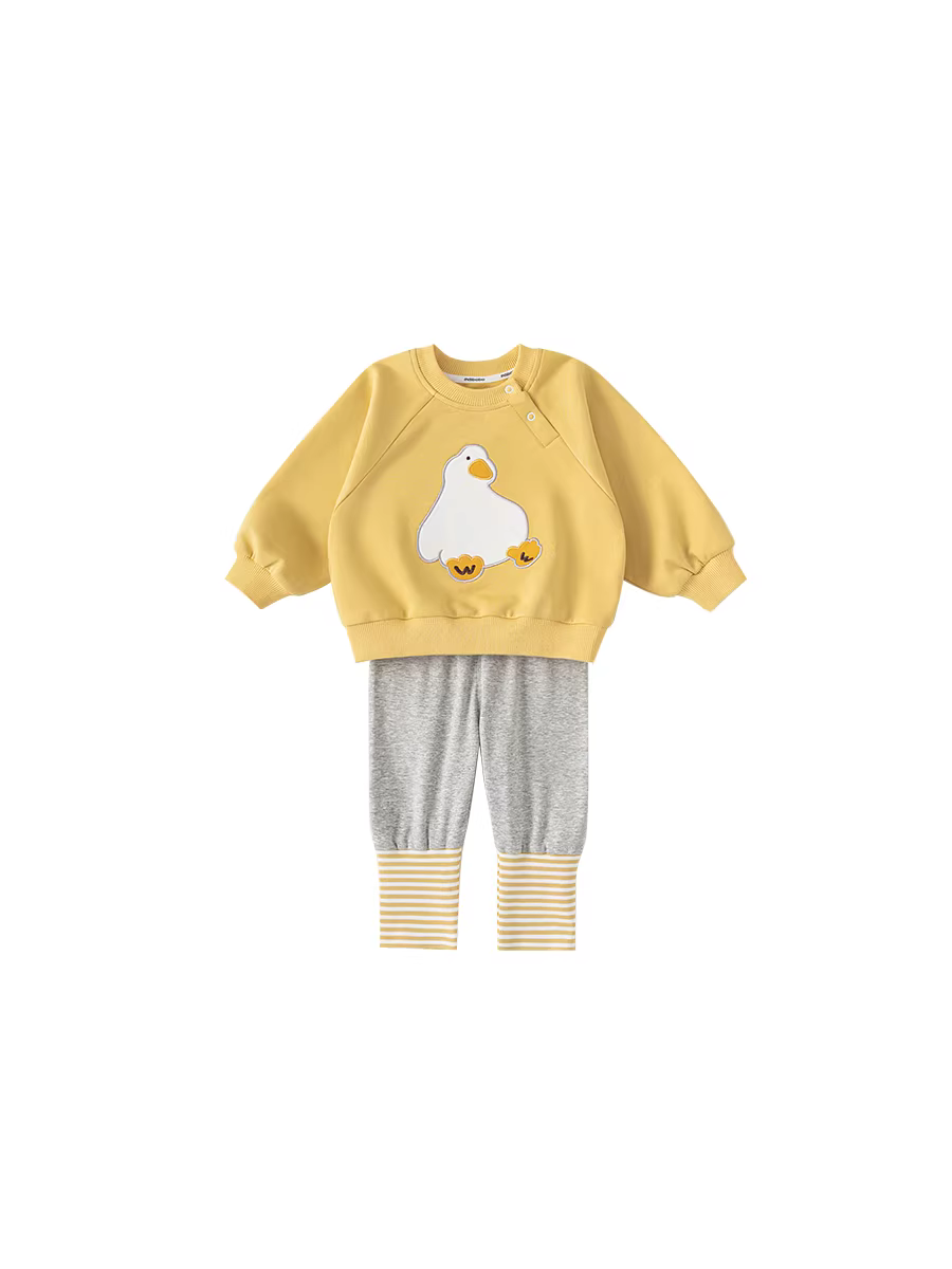 Bộ đồ bé gái INSbobo, quần áo thu đông trẻ em 2025 kiểu mới, áo sweatshirt hai mảnh cho bé gái, bộ đồ mặc thường ngày dài tay