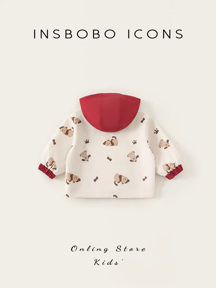 Áo khoác bé gái INSbobo thu đông 2025 kiểu mới, áo có mũ thời trang cho bé gái, quần áo thu đông thời trang cho bé trai
