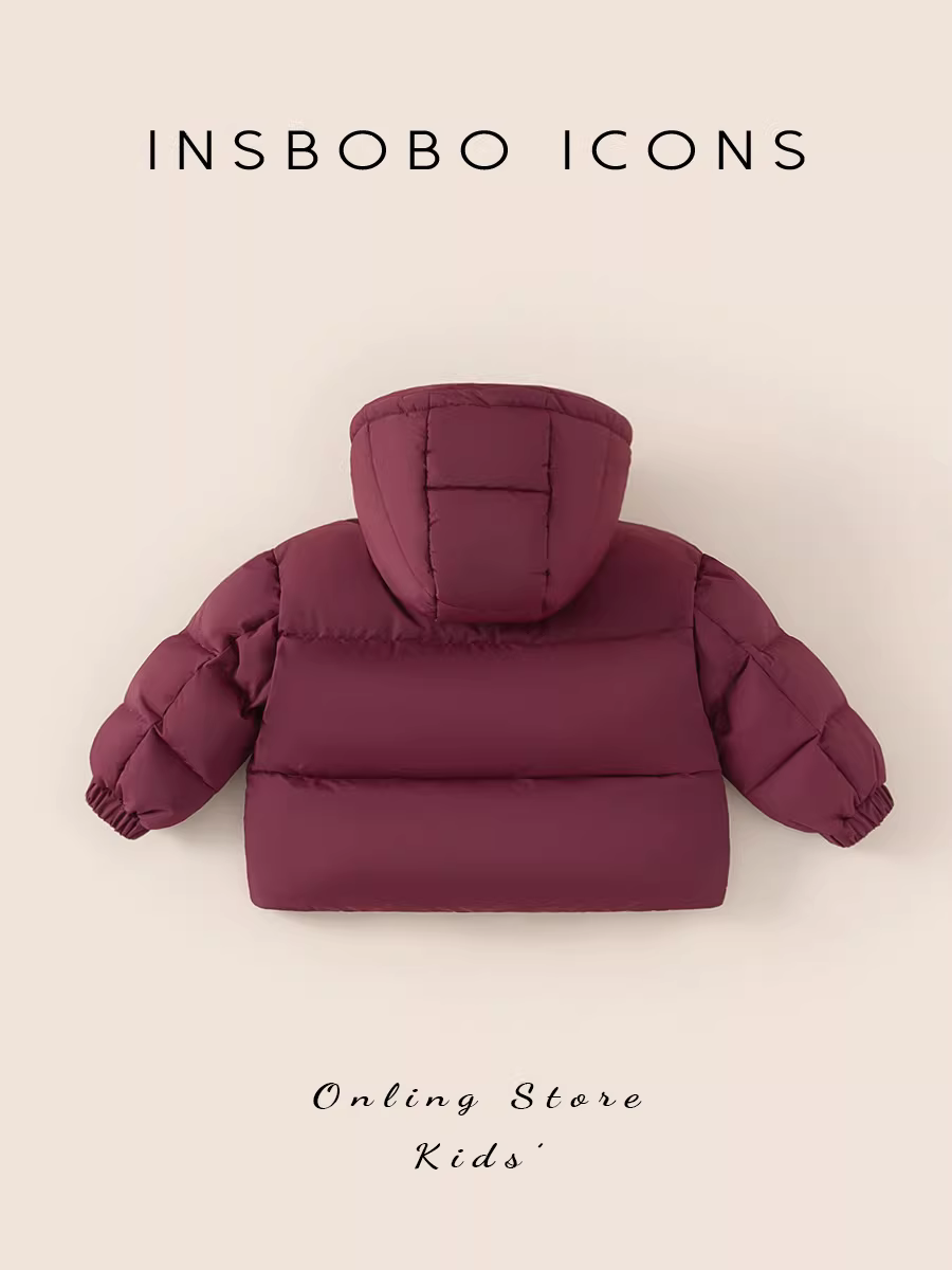 Áo khoác lông vũ INSbobo cho bé trai mùa đông 90 áo khoác lông vịt trắng áo khoác lông vũ trẻ em áo khoác mùa đông ấm áp ba lớp cho bé gái