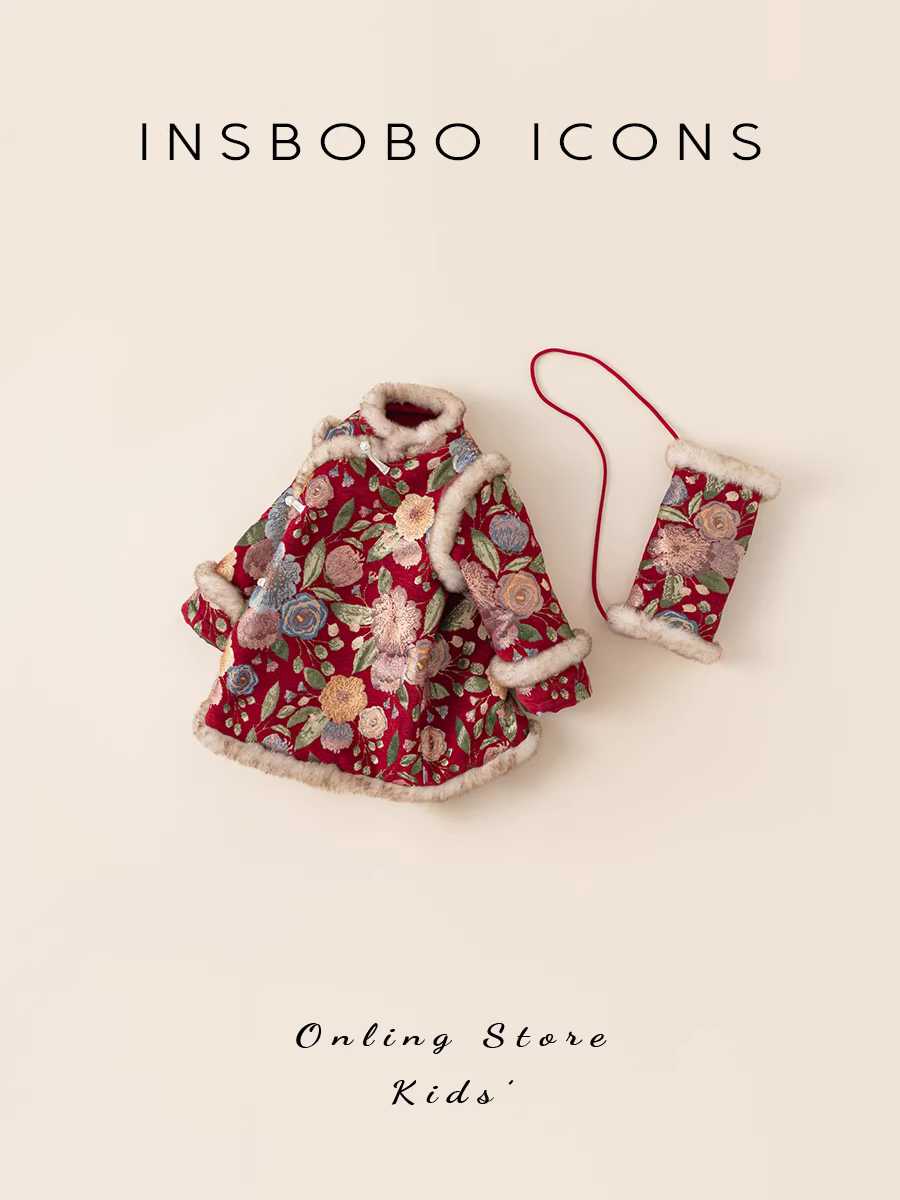 Hanfu dành cho bé gái, váy sườn xám cho bé gái, quần áo mùa đông phong cách Trung Hoa, trang phục trang trọng cho bé gái một tuổi, quần áo phong cách Trung Hoa mới cho trẻ em trong mùa đông.