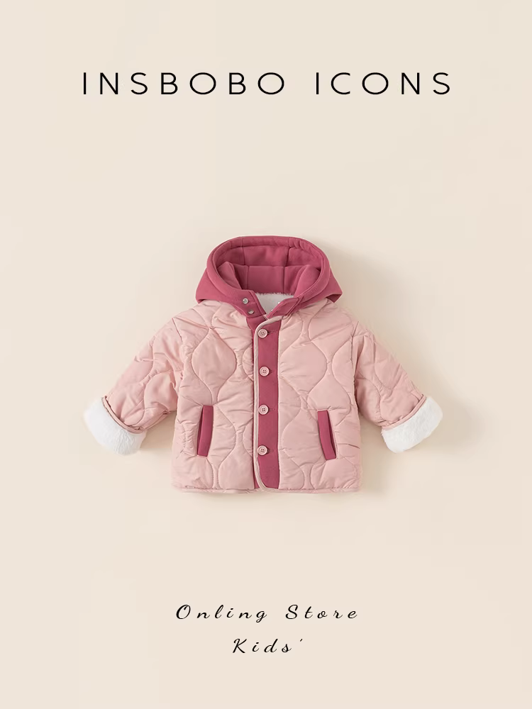 Áo khoác mùa đông có đệm bông cho bé gái, áo khoác chần bông cho bé, quần áo cotton cho trẻ em mùa thu đông 2025, áo khoác dày dặn ấm áp có đệm bông cho bé trai mới.