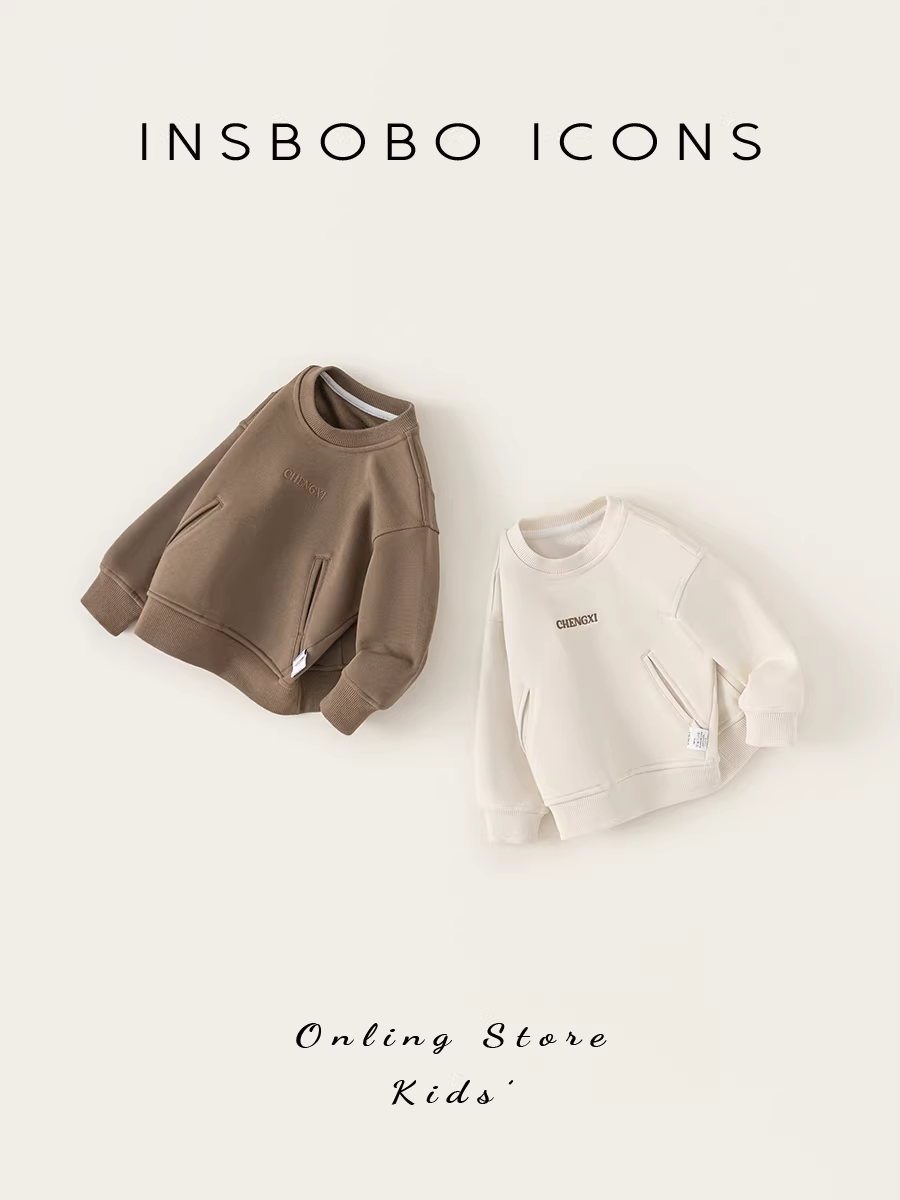 Áo nỉ trẻ em INSbobo áo bé trai mùa thu 2025 phong cách mới quần áo bé gái thường ngày quần áo trẻ em mùa xuân và mùa thu
