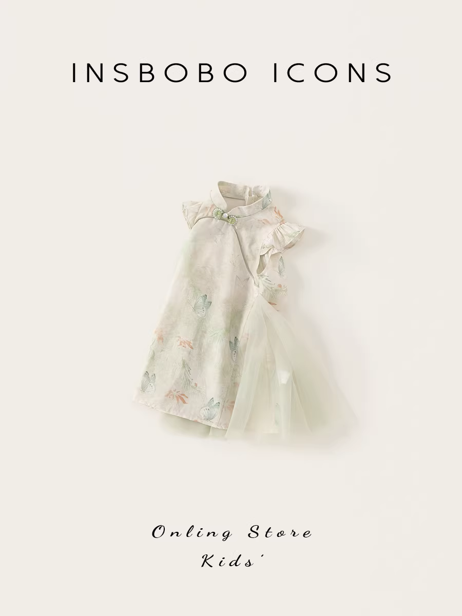 INSbobo bé gái Hanfu mùa hè phong cách mới váy sinh nhật bé gái váy trẻ em quần áo mùa hè cho bé phong cách Trung Hoa