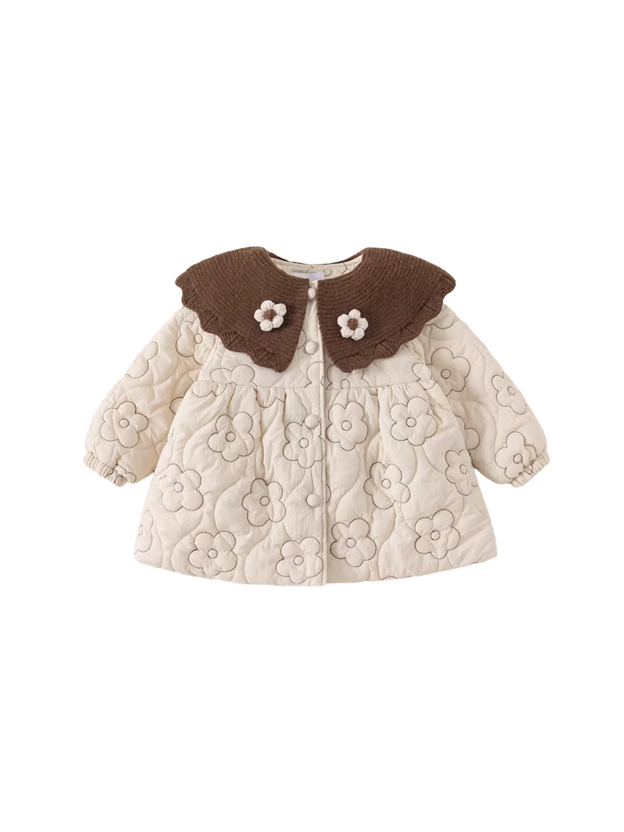 Áo khoác cotton bé gái INSbobo mùa đông 2025, áo khoác cotton lót lông mới, quần áo mùa đông trẻ em, áo khoác ngoài trẻ em, quần áo trẻ em