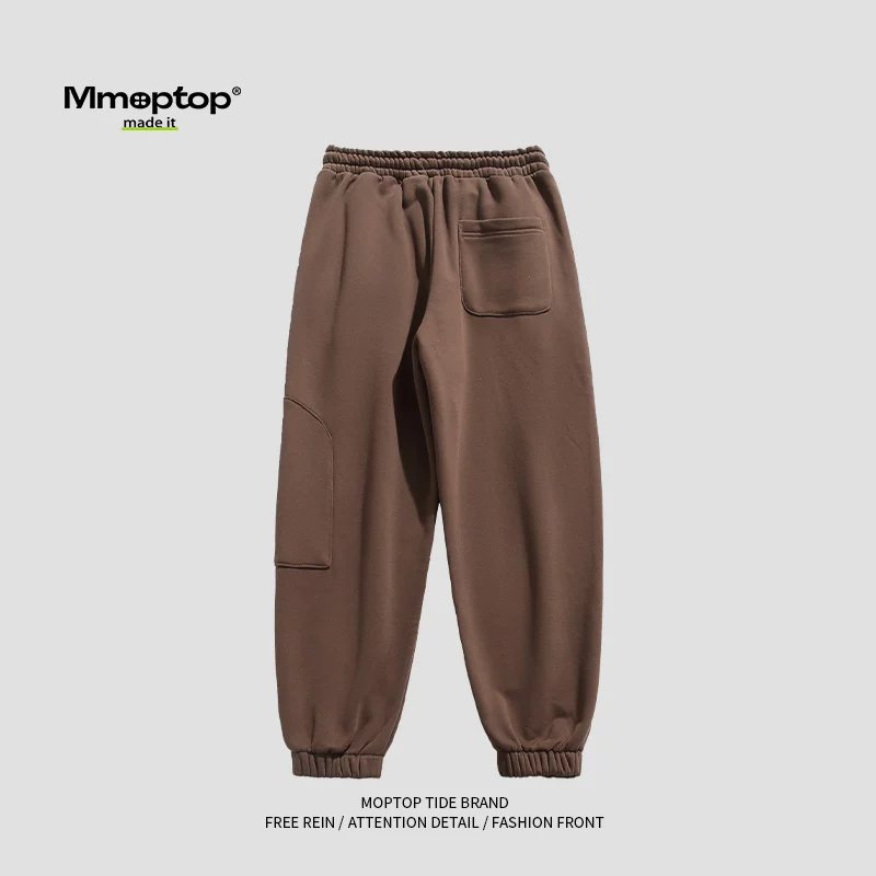 Mmoptop mùa đông phong cách Hồng Kông retro quần nỉ dày dặn nam mùa thu đông quần jogger cặp đôi quần dài
