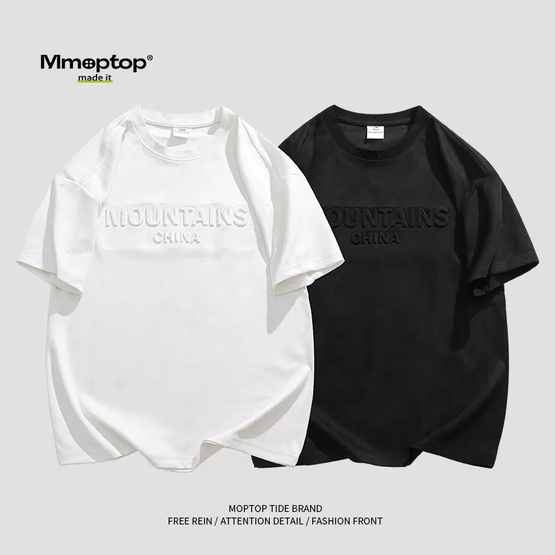 Áo thun ngắn tay thương hiệu thời trang cổ điển màu trơn kiểu Mỹ Mmoptop dành cho nam, áo sơ mi nửa tay dáng rộng đa năng mùa hè.