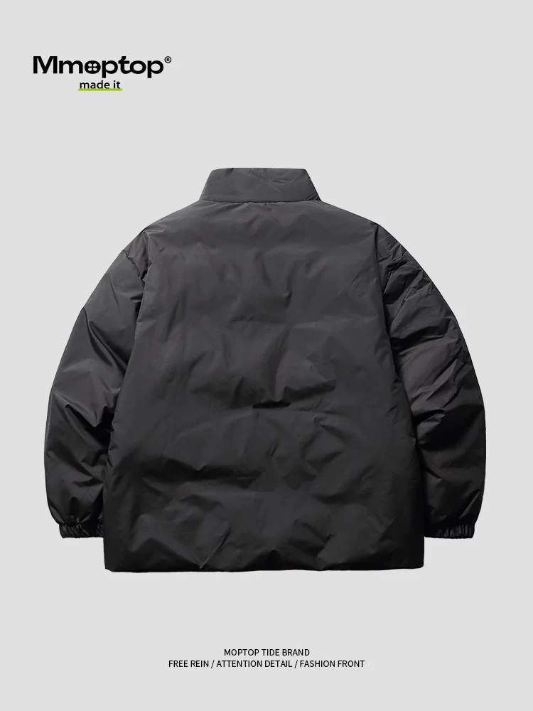 Mmoptop mùa đông phong cách Hồng Kông hợp thời trang áo khoác cotton ấm áp nam dáng rộng giản dị áo khoác cotton dày thương hiệu thời trang áo khoác ngoài nam