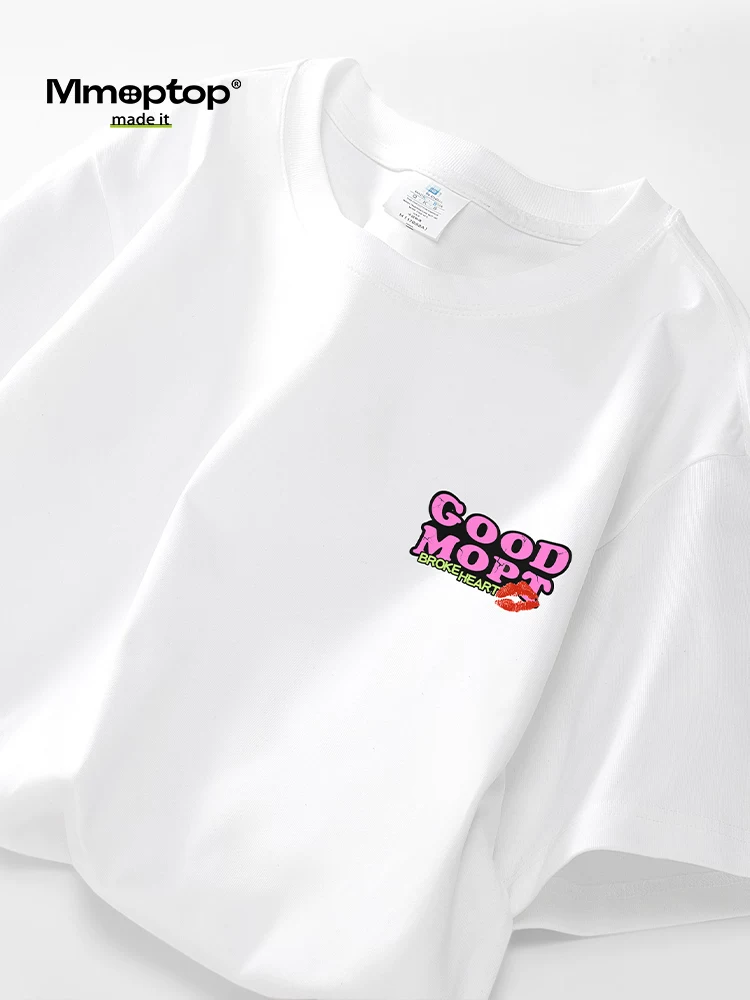 Mmoptop2025 mùa hè áo thun cotton nguyên chất màu trắng ngắn tay nam kiểu Mỹ hợp thời trang hoàn toàn mới áo sơ mi nửa tay dành cho cặp đôi