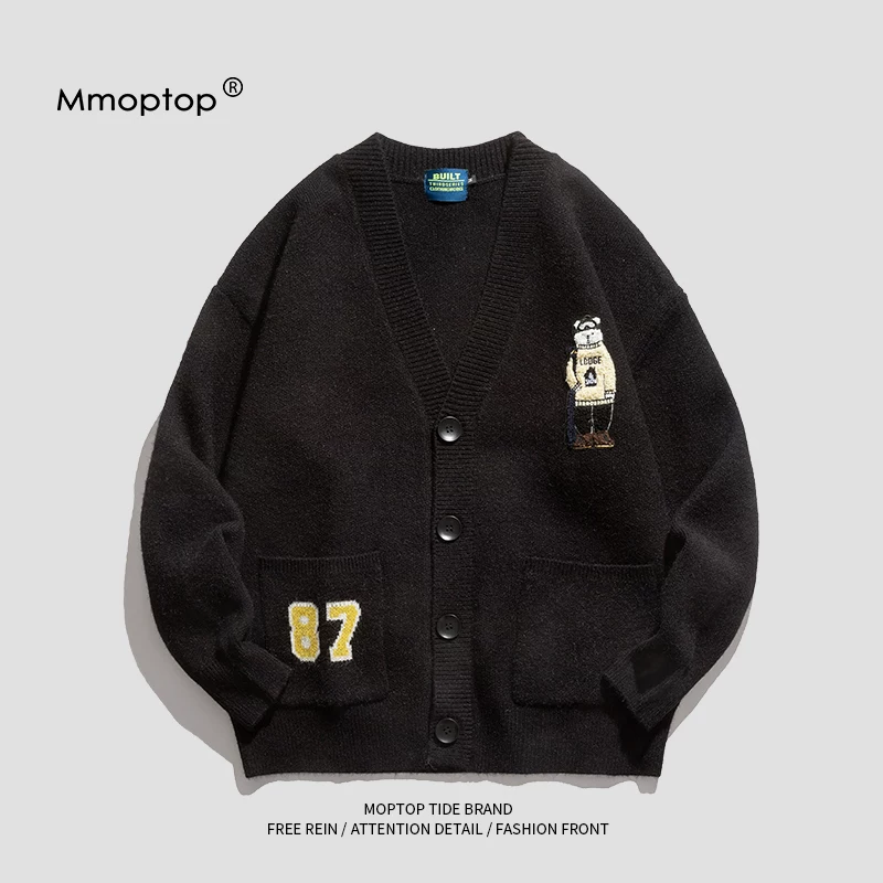 Mmoptop2025 Áo len cardigan cặp đôi mới mùa xuân và mùa thu Áo len cardigan nam phong cách mùa xuân Áo khoác dệt kim cơ bản dành cho nam hợp thời trang