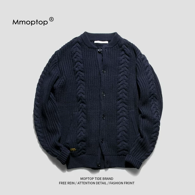 Mmoptop2025 mùa thu đông mới hợp thời trang áo len cardigan nam áo khoác cặp đôi đa năng áo dệt kim dài tay