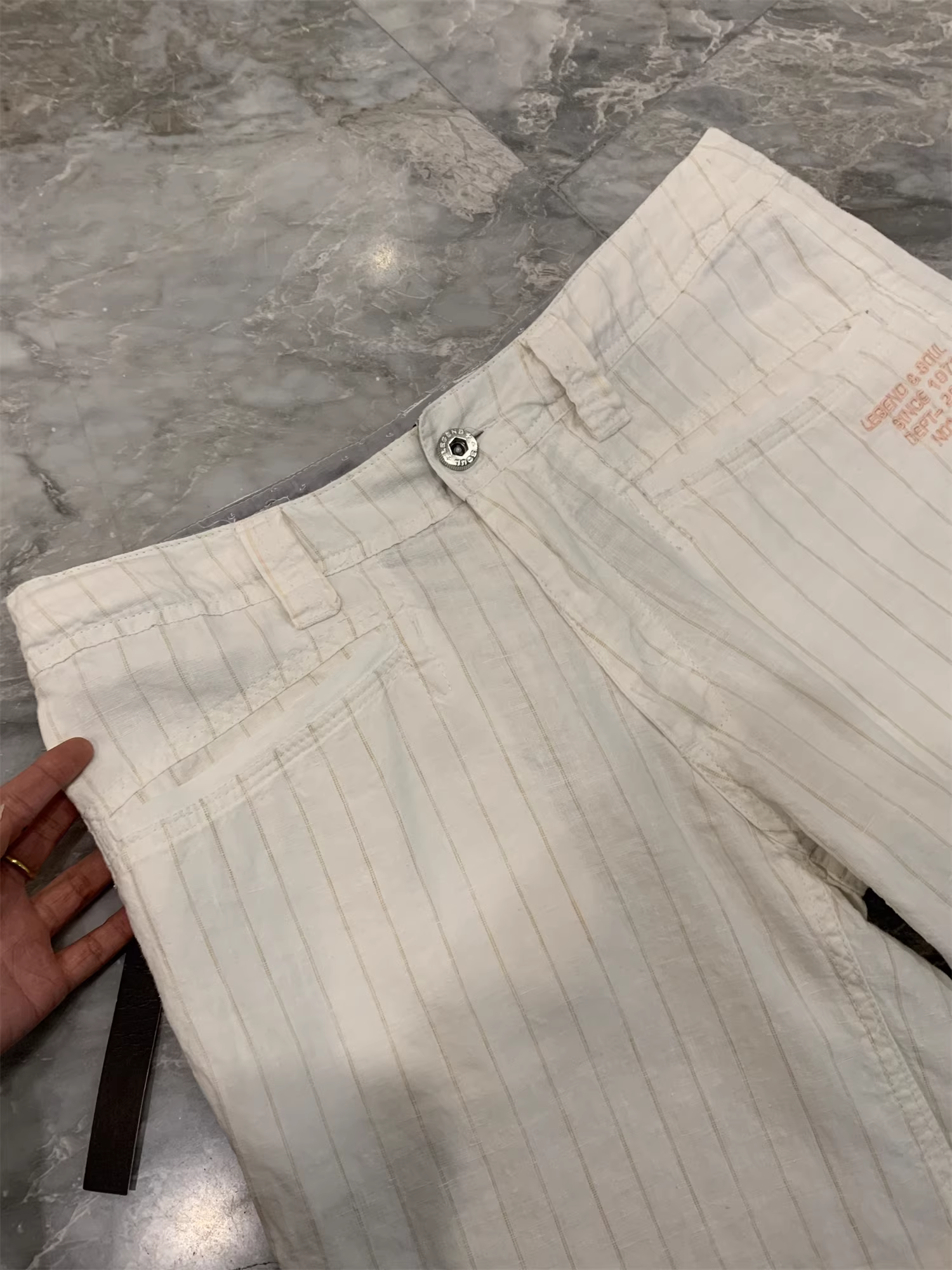 Don Quixote 100% vải lanh! Kết cấu dọc! Quần và quần short nam mùa hè mát mẻ, thấm hút mồ hôi, thoáng khí, đa năng.