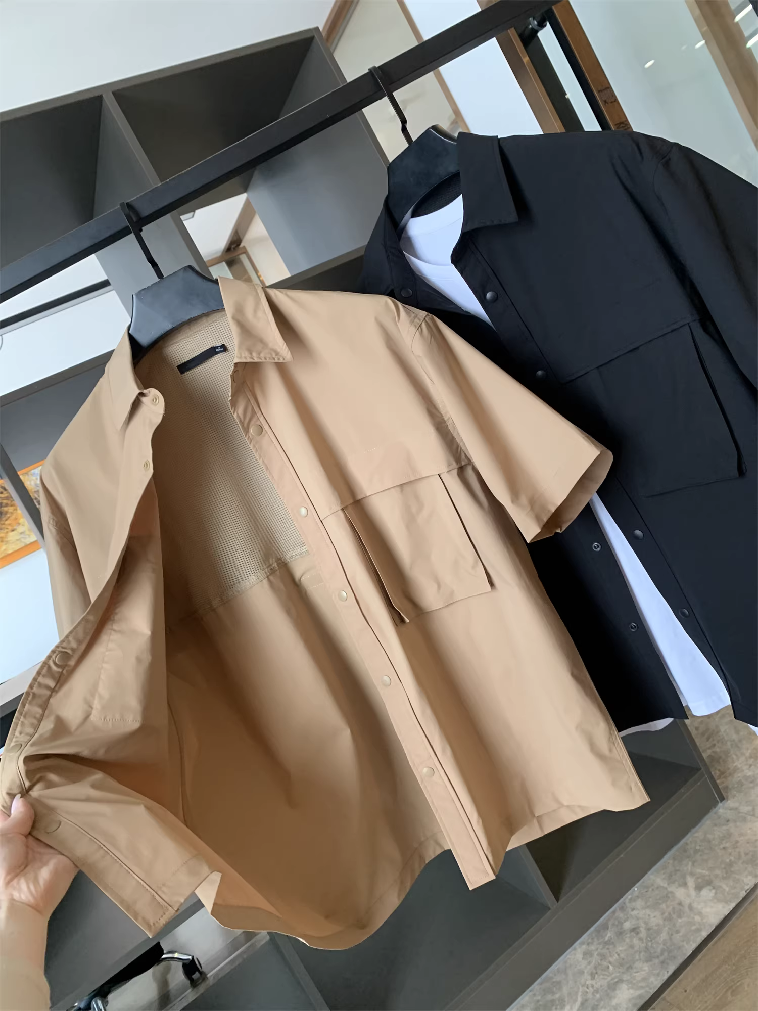 Don Quixote Trật tự gia đình! Nhẹ và nhanh khô! Quần áo bảo hộ lao động có túi lớn dành cho nam mùa hè, tay ngắn hợp thời trang