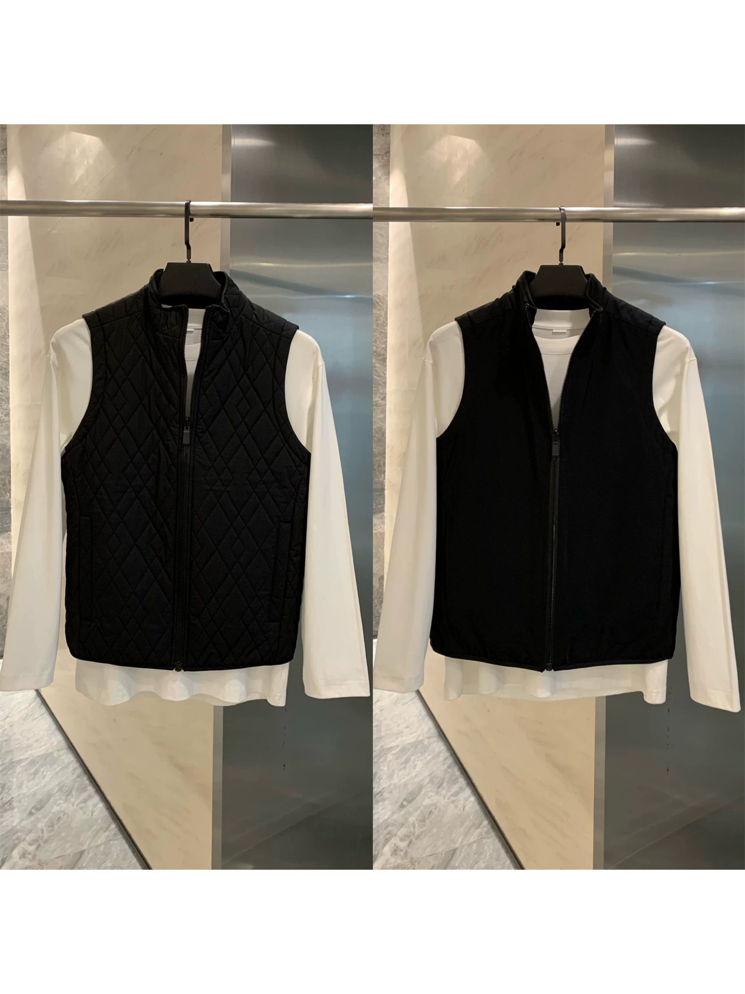 Don Quixote 100% chất liệu len cừu! Thiết kế có thể đảo ngược! Áo vest nam mùa thu đông chống gió và ấm áp