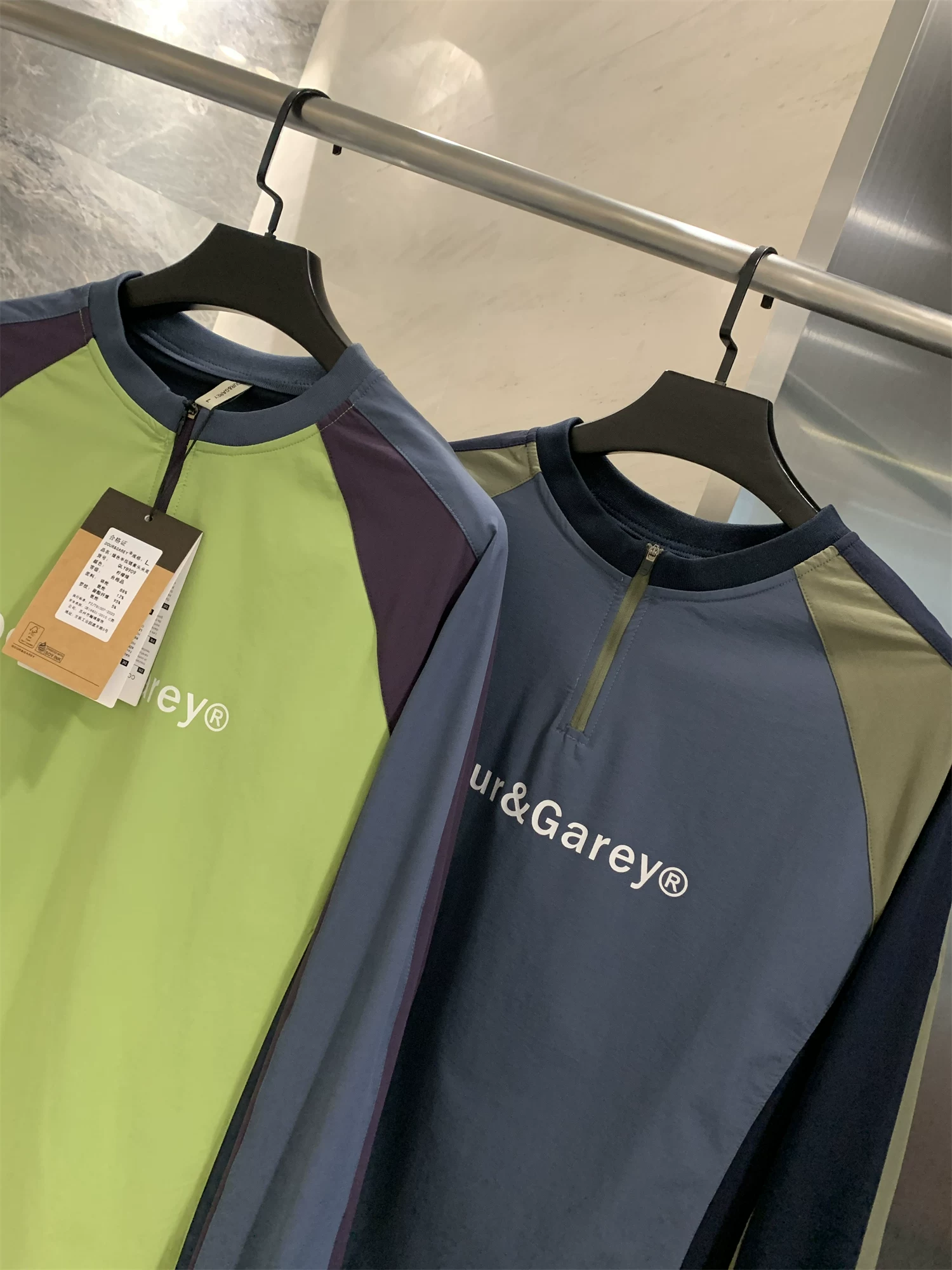 Áo len nam tay raglan phối màu Don Quixote! Áo len nam cổ trụ phối chất liệu, kiểu dáng mới mùa xuân thu.