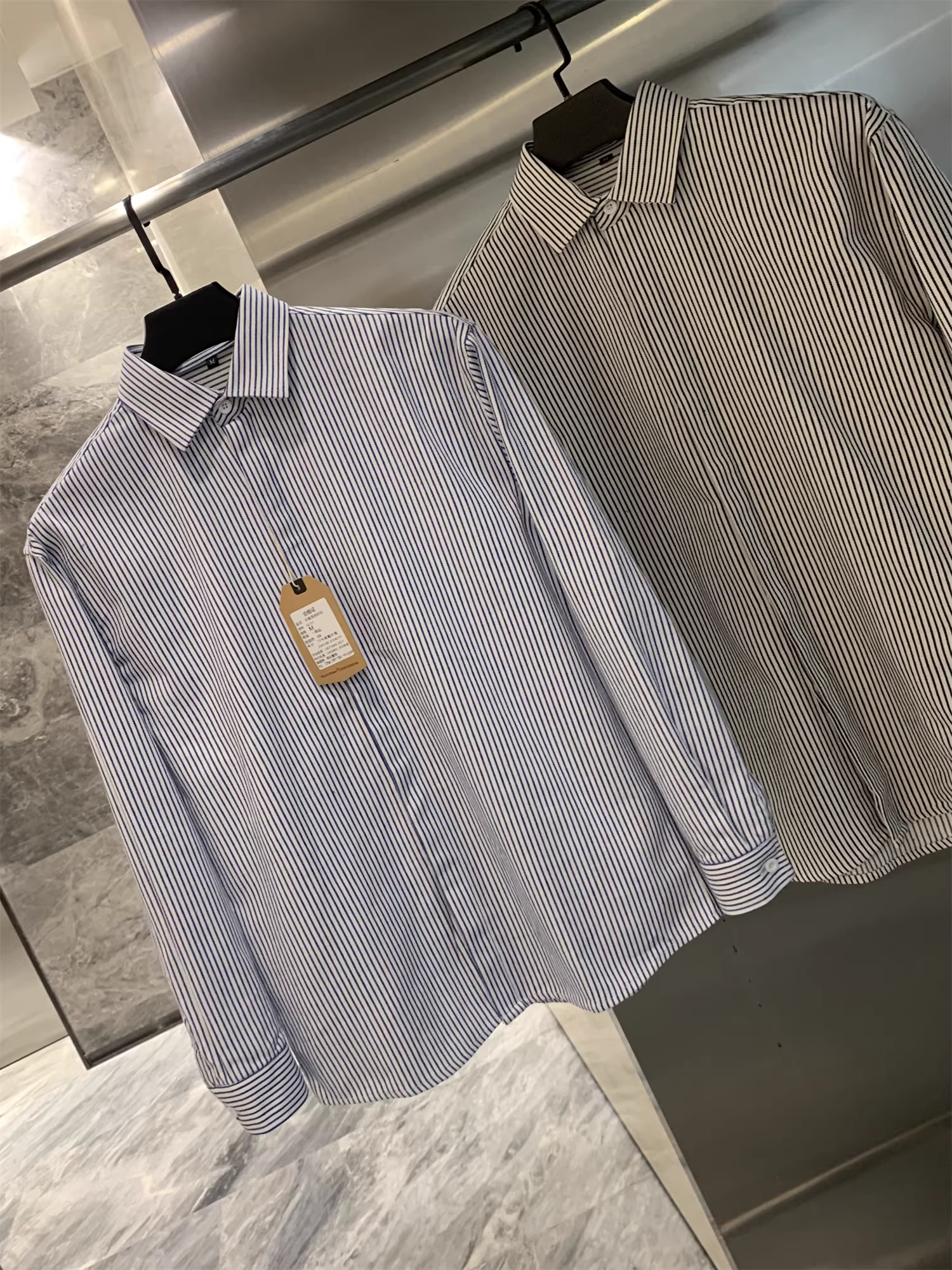 Áo khoác nam chất liệu jacquard họa tiết sọc dọc Don Quixote! Thủ công dệt sợi đôi tinh xảo! Áo khoác sơ mi nam mặc thường ngày mùa xuân thu.