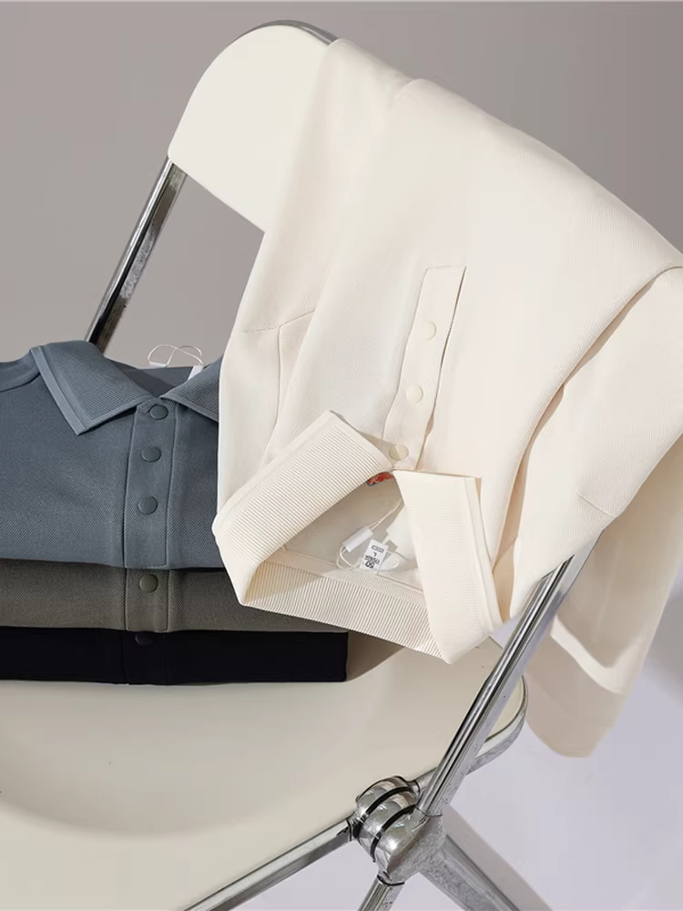 Áo polo nam dài tay chất liệu len và tơ pha trộn Don Quixote! Kháng khuẩn 10A! Phong cách công sở lịch lãm mùa xuân thu.