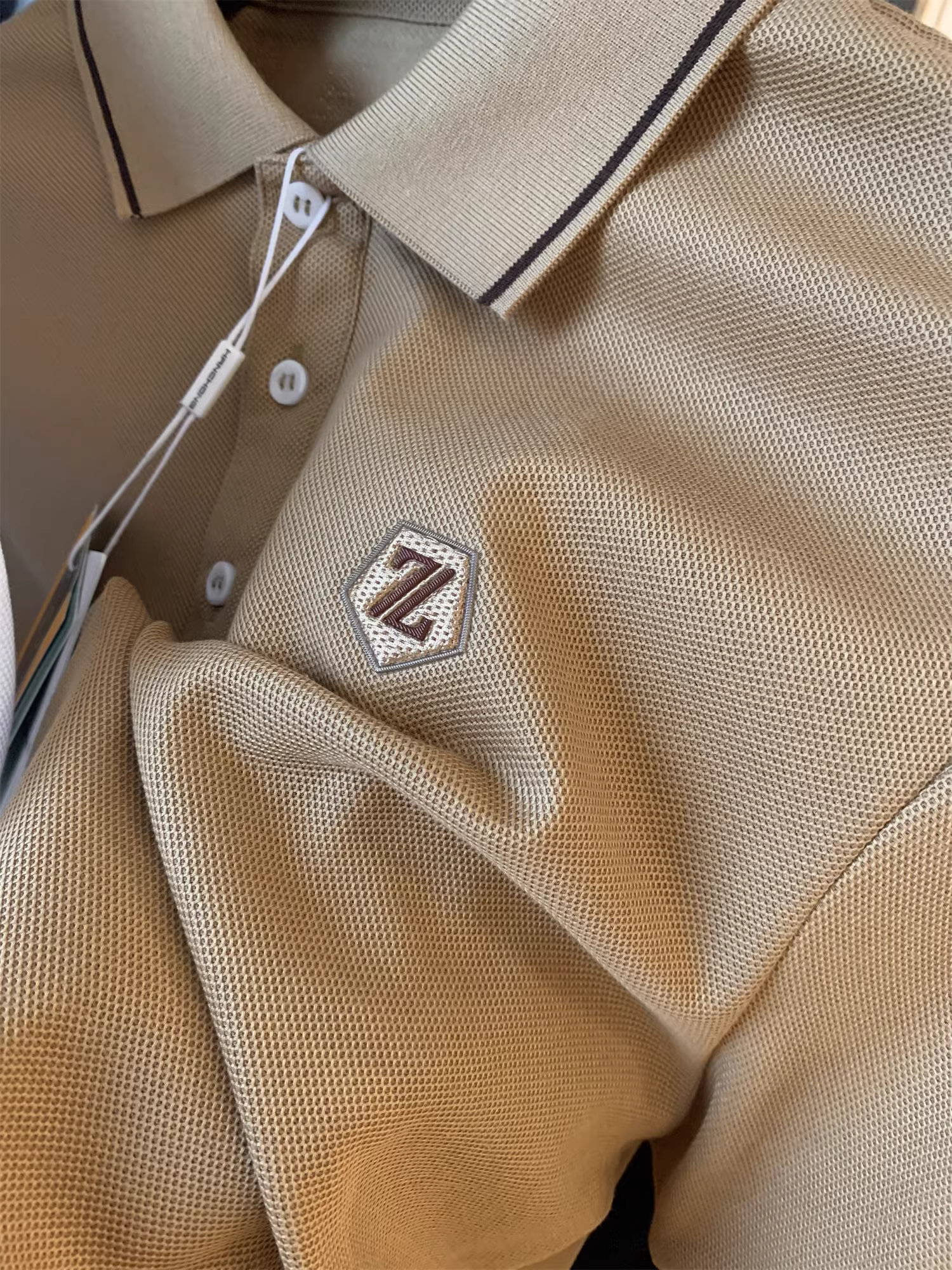 Don Quixote, sự sang trọng cao cấp của Ý! Chất liệu cotton P nhập khẩu! Áo polo ngắn tay, cổ trụ, thoáng khí, thân thiện với da dành cho nam mùa hè