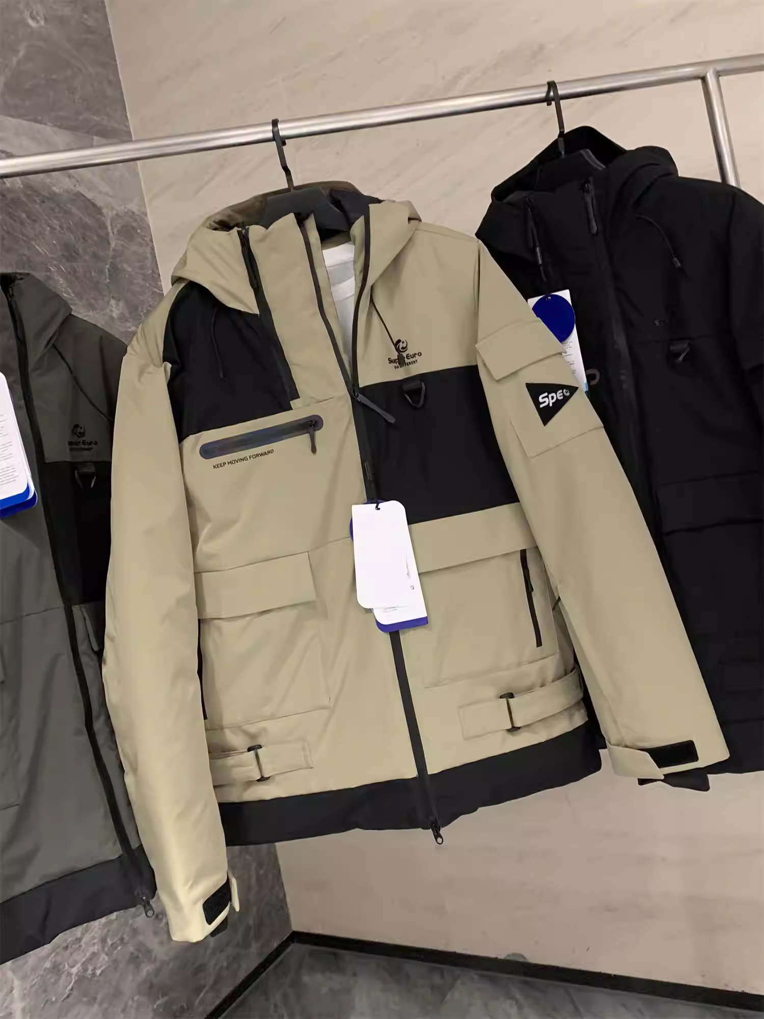 Don Quixote, đặt hàng từ Nga! Áo khoác cotton ấm áp, chống gió, chống mưa, chống tuyết, chịu được nhiệt độ -30 độ, áo khoác trượt tuyết dành cho nam.