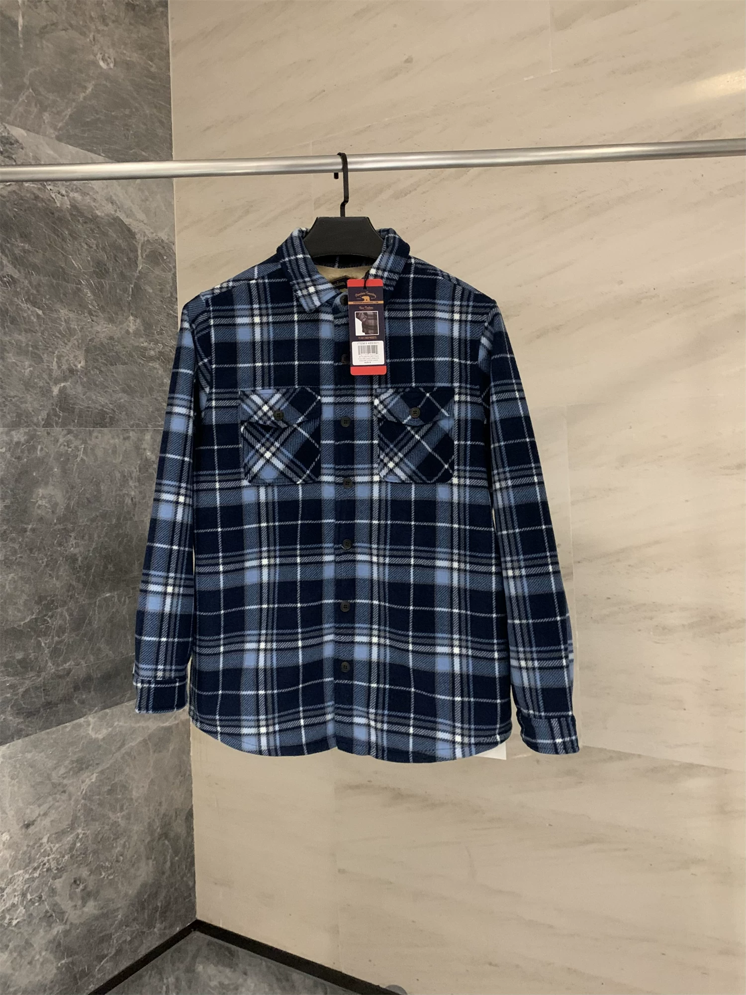 Đơn đặt hàng Don Quixote tại Bắc Mỹ! Áo khoác kẻ ca rô ấm áp, lót lông cừu và dày dặn! Áo khoác len cừu ấm áp, kiểu dáng thường ngày.