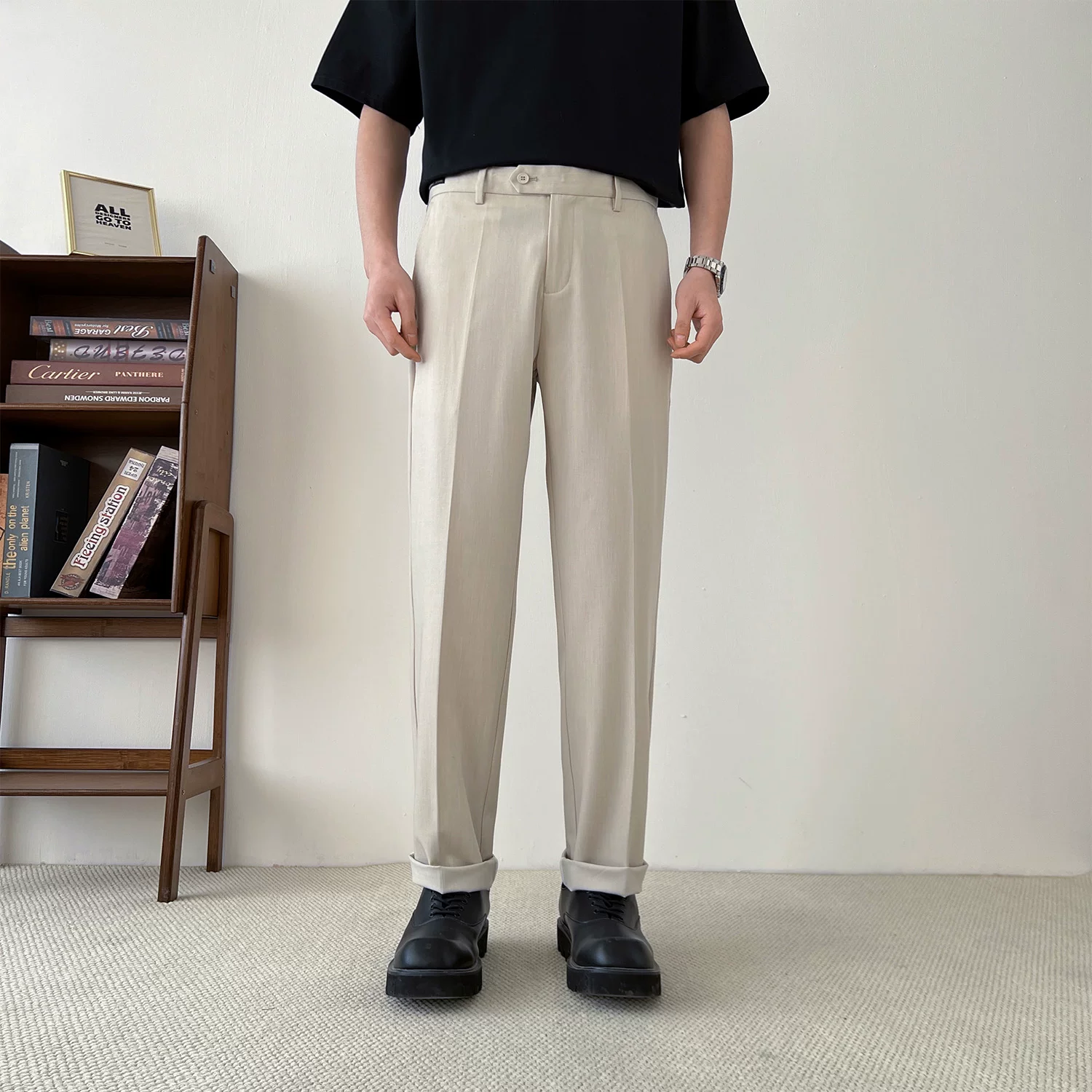 Don Quixote No-Iron Series! Xu hướng quần âu và quần âu dáng thẳng, dáng rộng, thoáng khí, mềm mại dành cho nam giới mùa xuân.