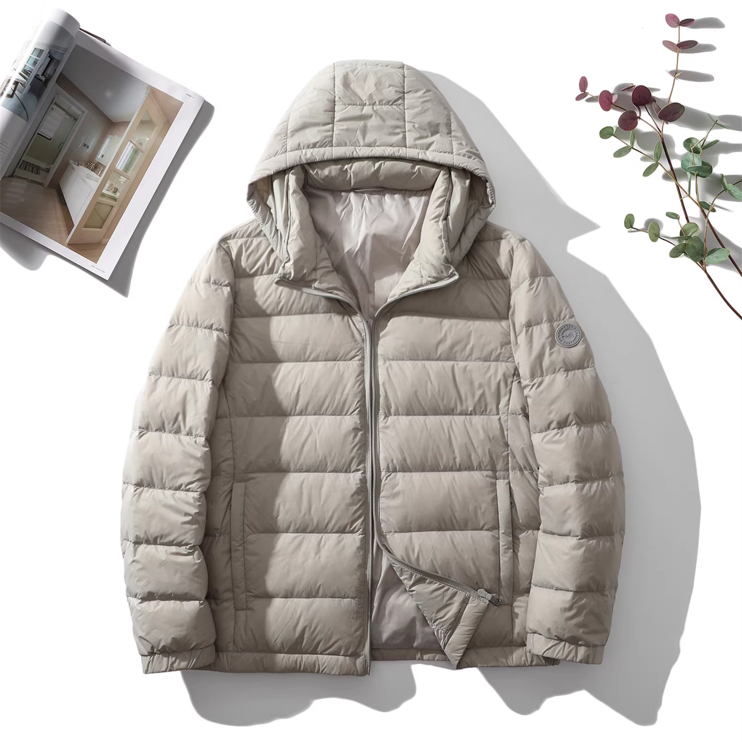 Dòng áo khoác lông cừu nhẹ và ấm Don Quixote! 90% lông vũ vịt! Áo khoác lông vũ có mũ trùm đầu tháo rời, giữ ấm mùa đông dành cho nam