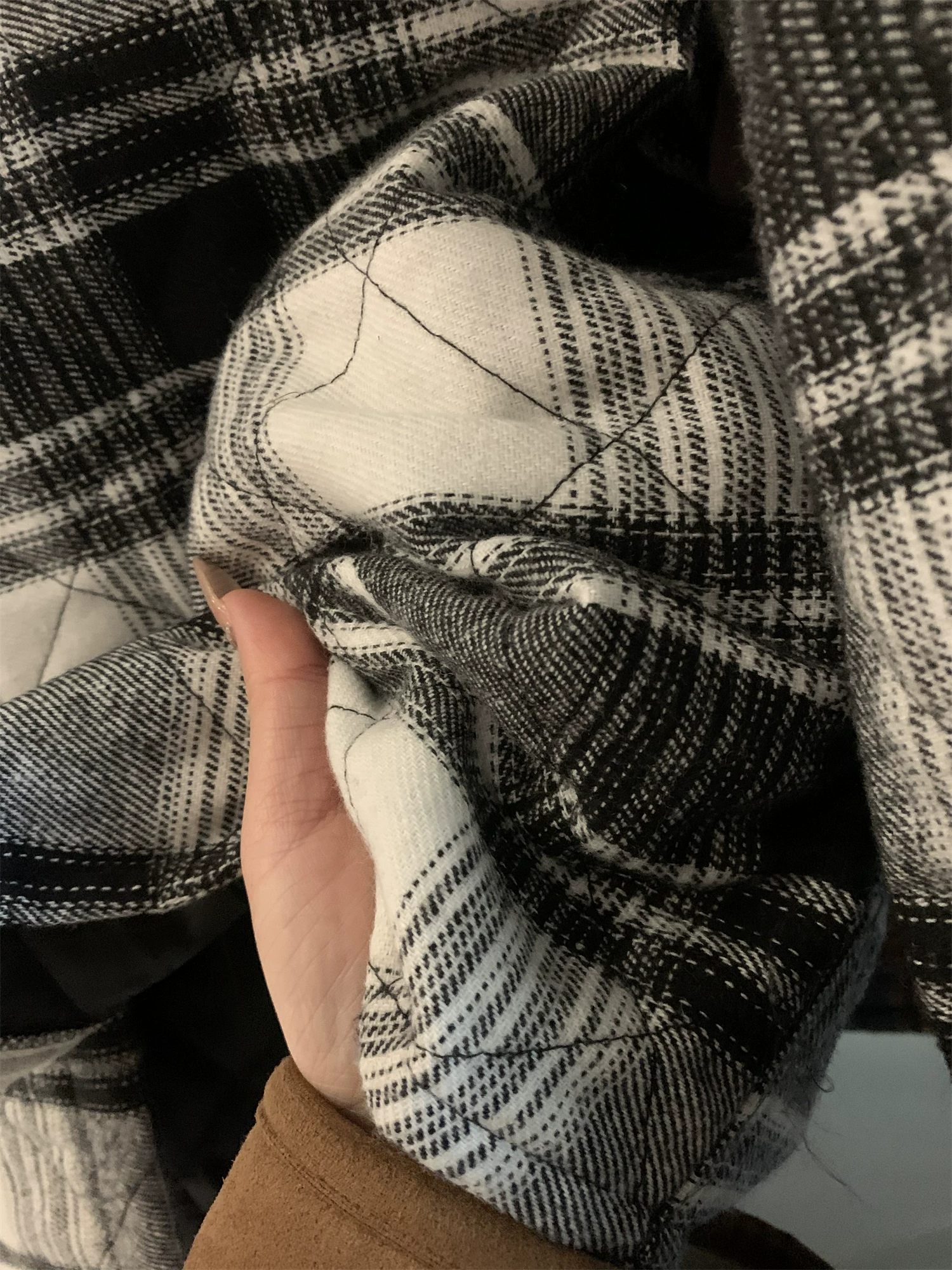 Don Quixote, một thương hiệu độc đáo ở Bắc Mỹ! Áo khoác sơ mi làm việc mùa thu đông kiểu cổ điển, kẻ ca rô, chất liệu flannel, lót bông dành cho nam.