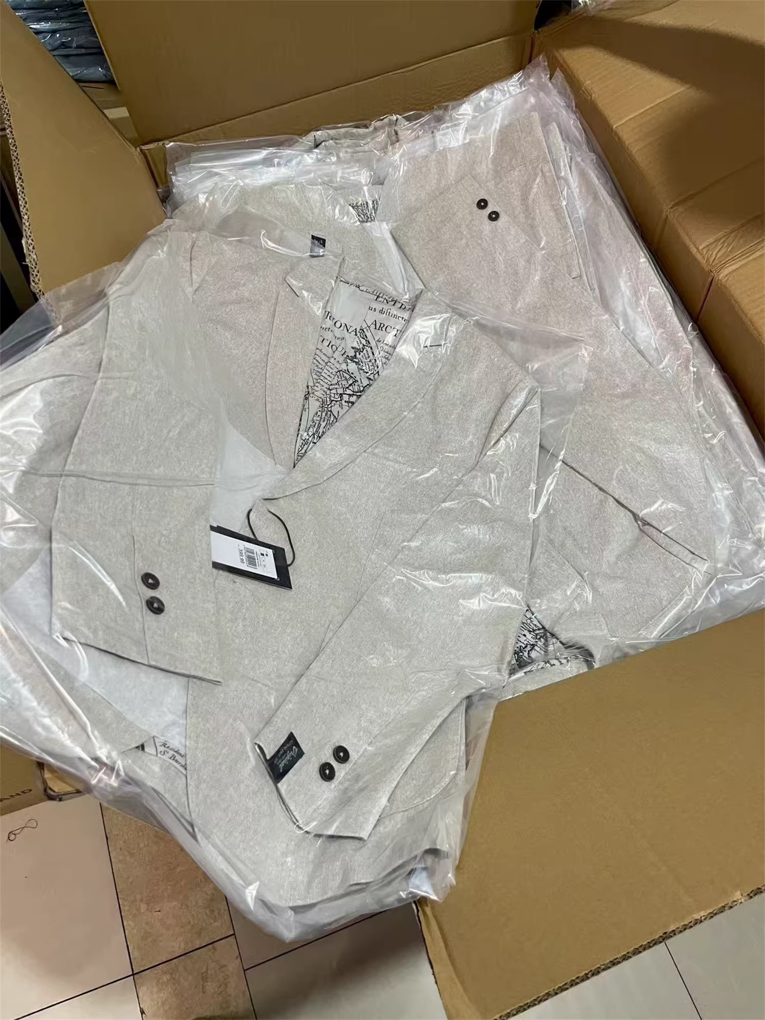 Don Quixote, vải lanh + cotton! Đã giặt sạch! Áo blazer kiểu doanh nhân lịch sự.