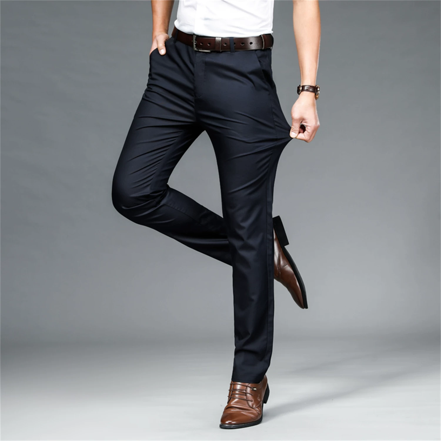 Don Quixote Cool Bamboo Fiber! Đầy màu sắc! Quần âu nam dáng thẳng, may đo, phong cách thường ngày mùa hè.