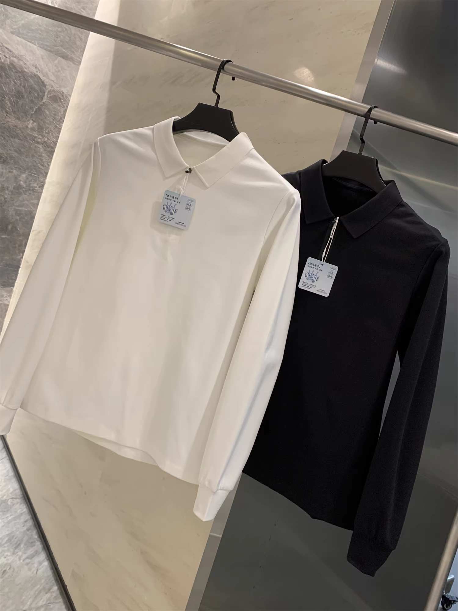 Don Quixote Hấp thụ tức thì và khô nhanh! Áo sơ mi POLO dài tay có cổ bẻ, chất liệu cao su thoáng khí, nhanh khô dành cho nam mùa xuân và mùa hè