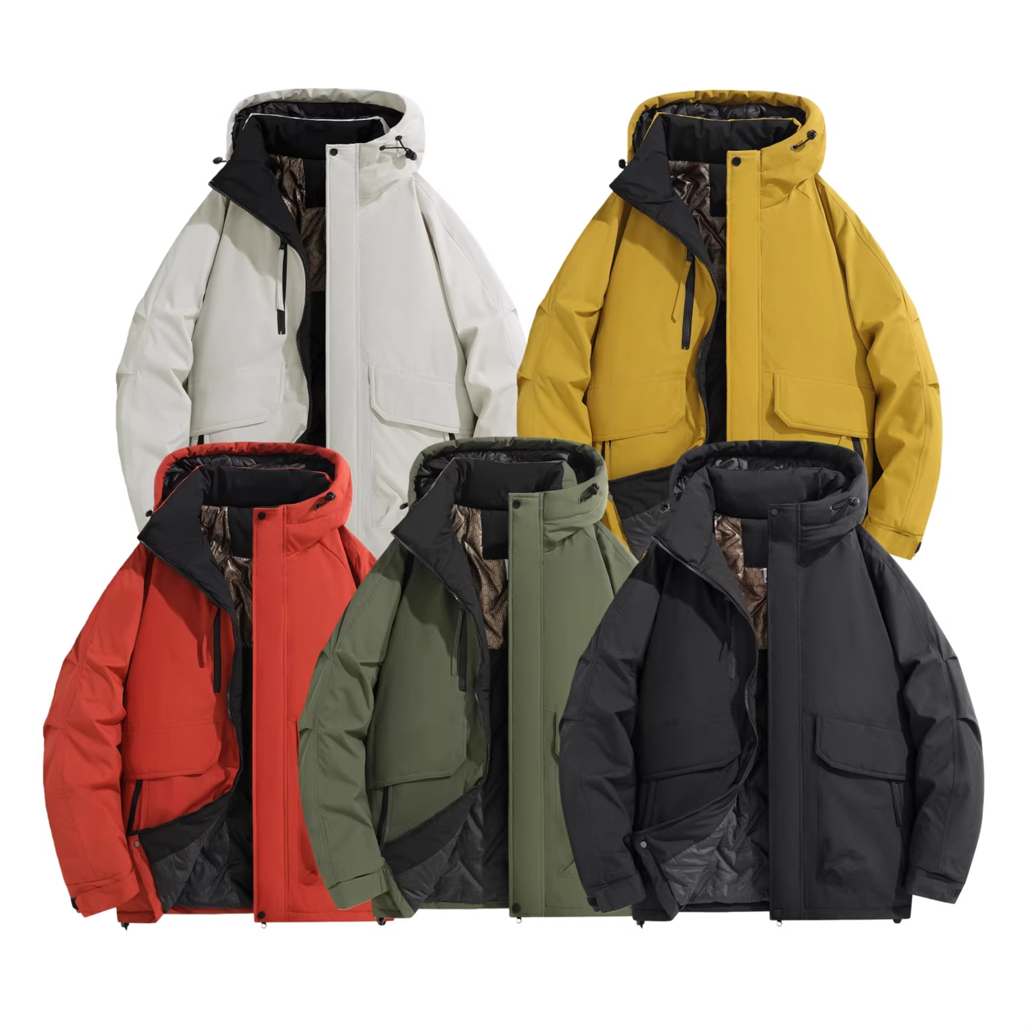 Don Quixote, hãy không sợ lạnh! Unisex! Áo khoác cotton có mũ trùm đầu màu trơn dành cho nam mùa đông, hợp thời trang.