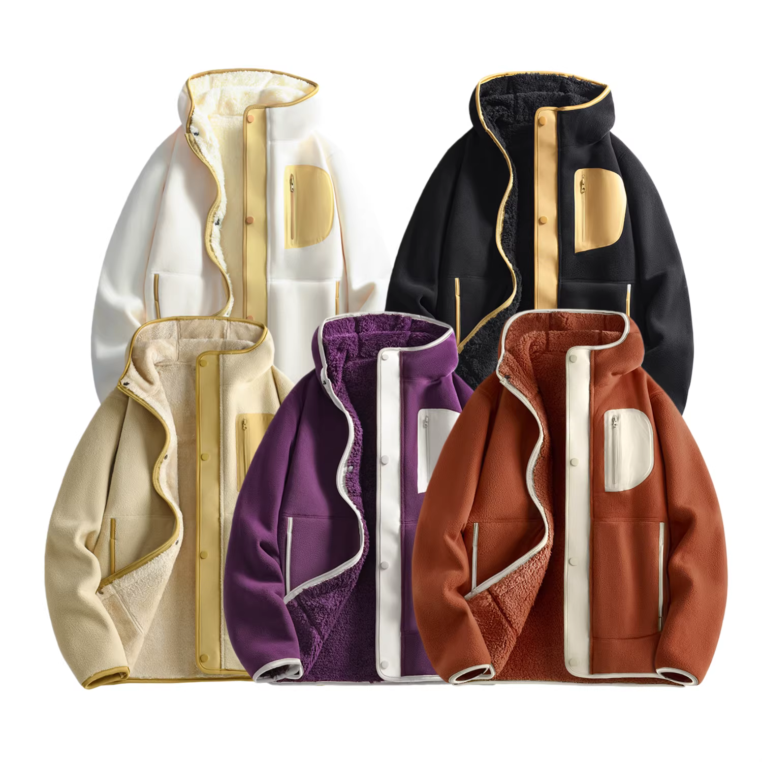 Phong cách Don Quixote, unisex! Chống lạnh và ấm áp! Áo khoác có mũ trùm đầu, lót lông cừu, dày dặn, viền chắc chắn, hợp thời trang, thích hợp cho mùa thu đông.