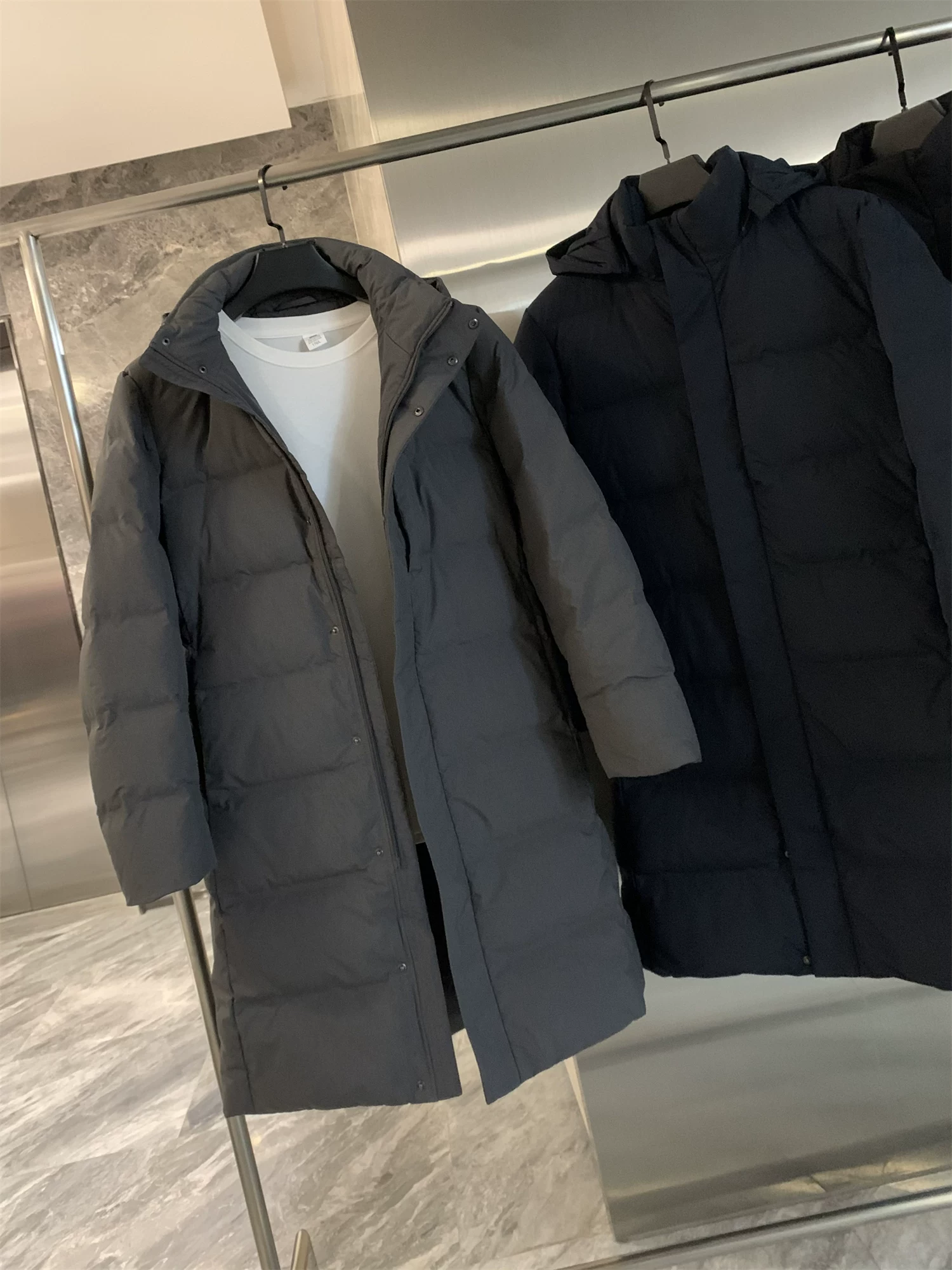 Don Quixote U+ Series! Áo khoác dài mùa đông dành cho nam, nhẹ, độ phồng cao, ấm áp, đa năng, kiểu dáng thời trang