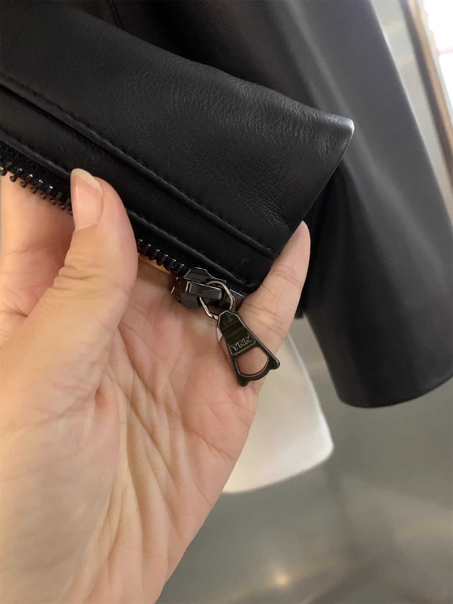 Giảm giá Don Quixote! Áo khoác da cừu thật! Áo khoác da thật cổ đứng mùa thu/đông dành cho nam