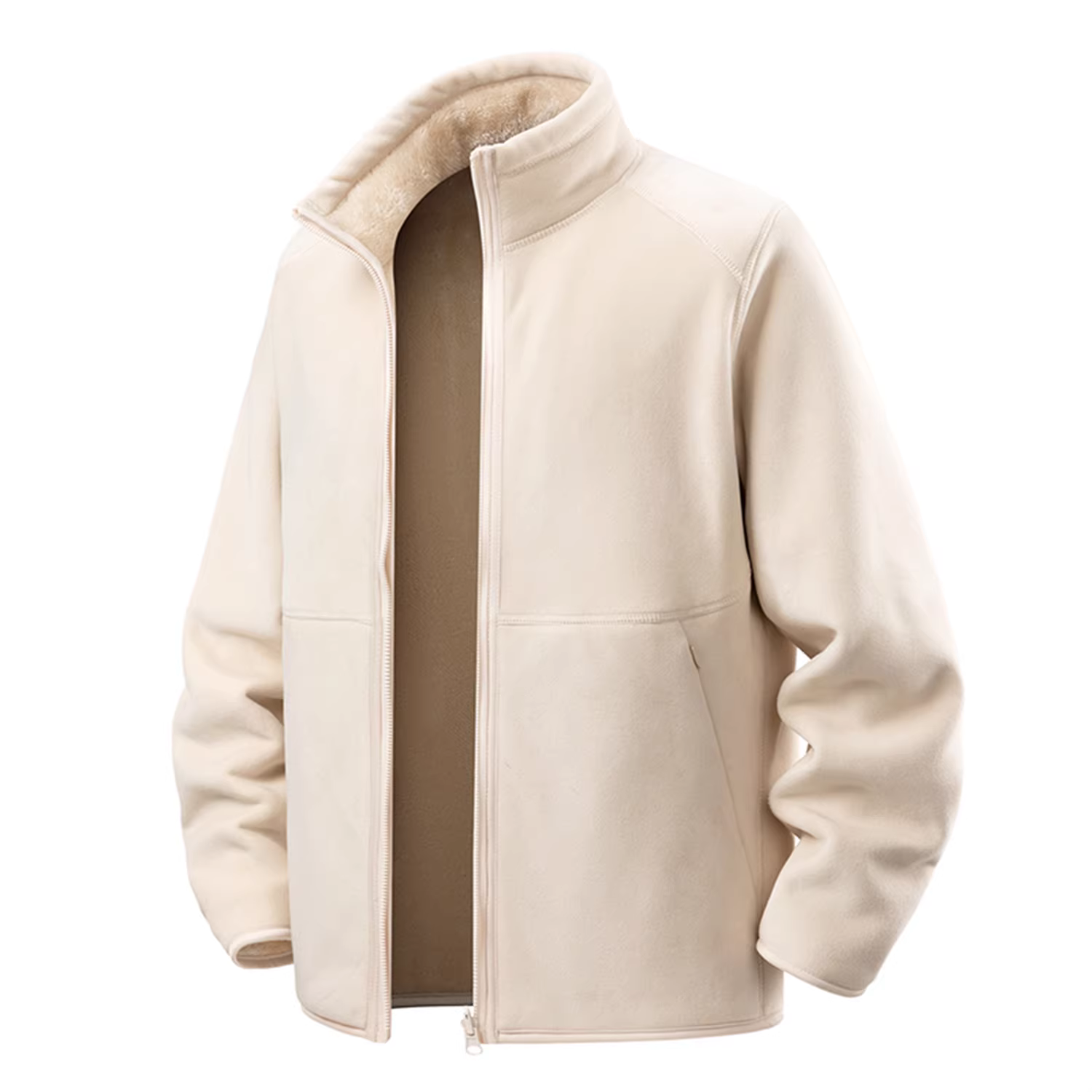 Don Quixote, hãy chuẩn bị cho cái lạnh! Có thể đảo ngược! Áo khoác cổ đứng có lớp lót lông cừu, dày dặn, ấm áp, màu trơn.