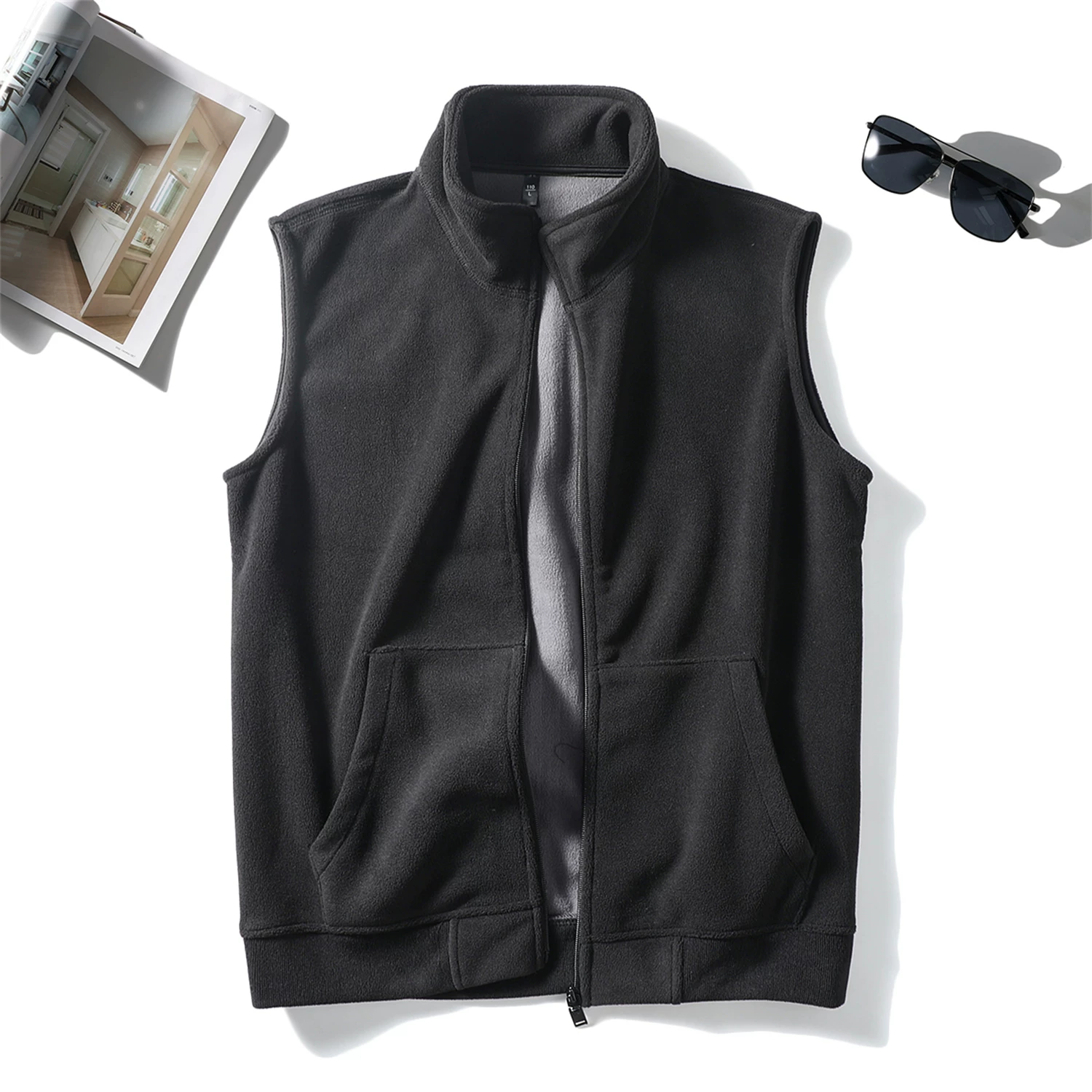 Áo khoác lông cừu hai mặt Don Quixote! Dày và ấm áp! Áo khoác gió cổ đứng dành cho nam mùa thu đông.