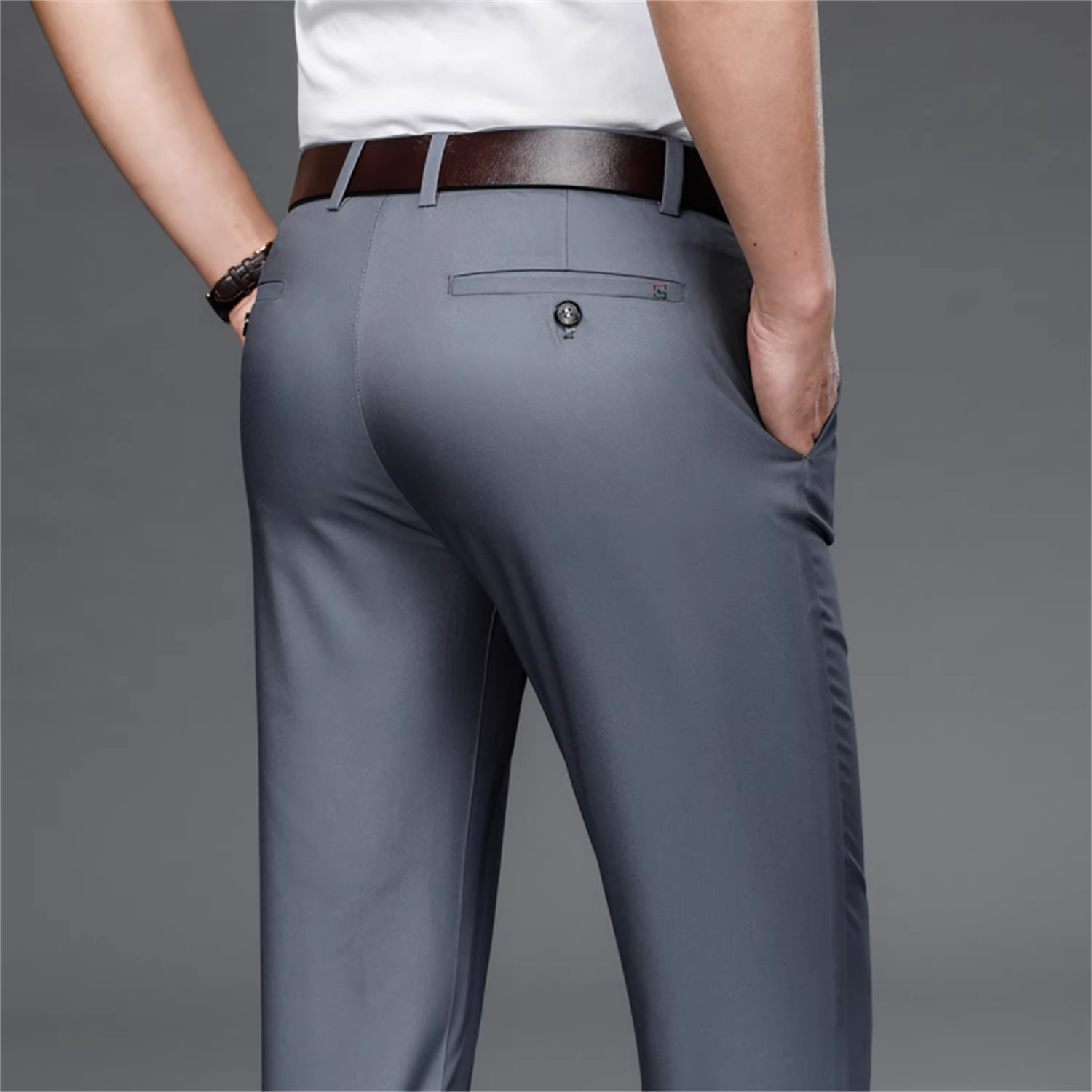 Don Quixote Cool Bamboo Fiber! Đầy màu sắc! Quần âu nam dáng thẳng, may đo, phong cách thường ngày mùa hè.