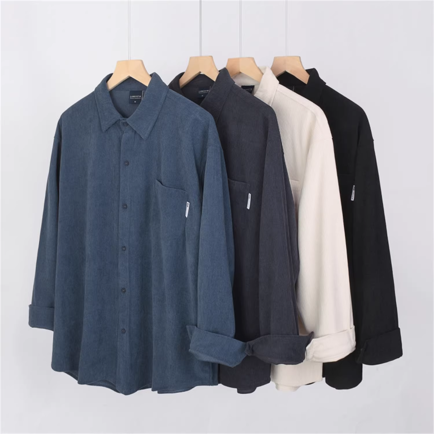 Don Quixote là một hạng nặng của Mỹ! Mới, tinh tế và thân thiện với làn da! Áo sơ mi dài tay bằng vải nhung đa năng thời trang mùa thu dành cho nam giới.