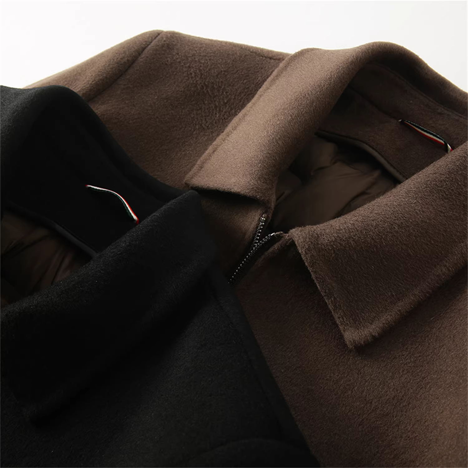 Don Quixote Luxury! 70,6% len cừu nhập khẩu! Lót lông ngỗng có thể tháo rời! Áo khoác len nam